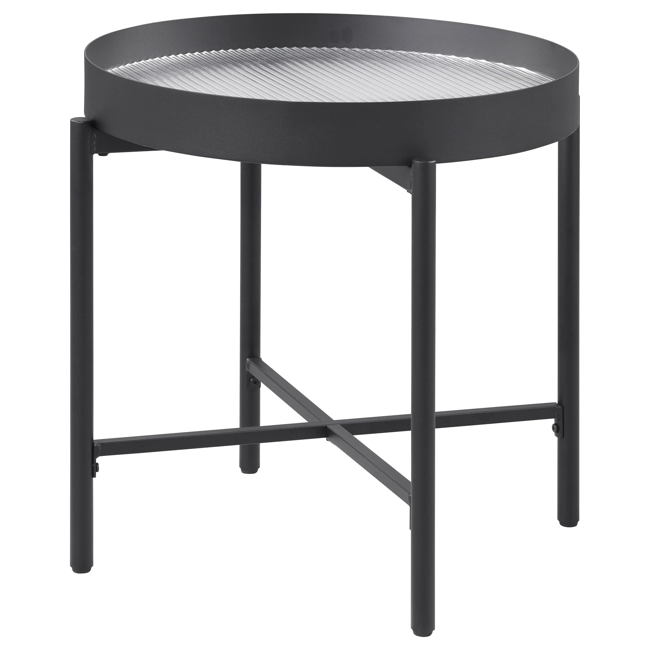 Ozella Round End Side Table with Recessed Top Sandy Black - Image 5