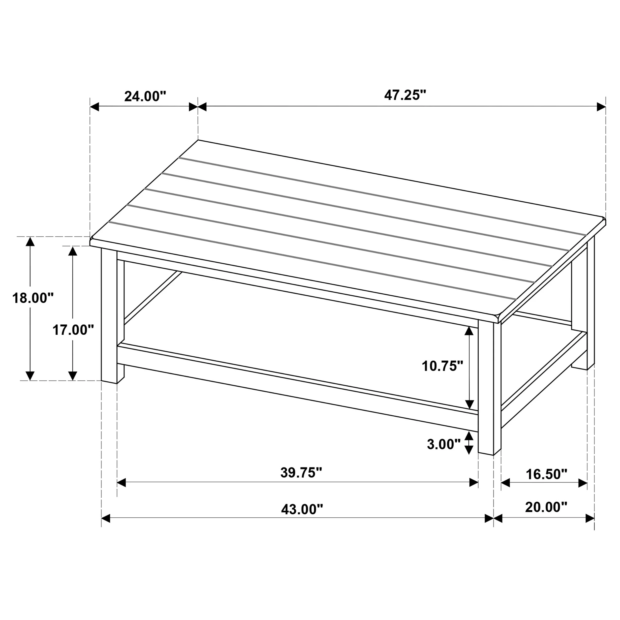 Payne Wood Coffee Table with Shelf - Image 22