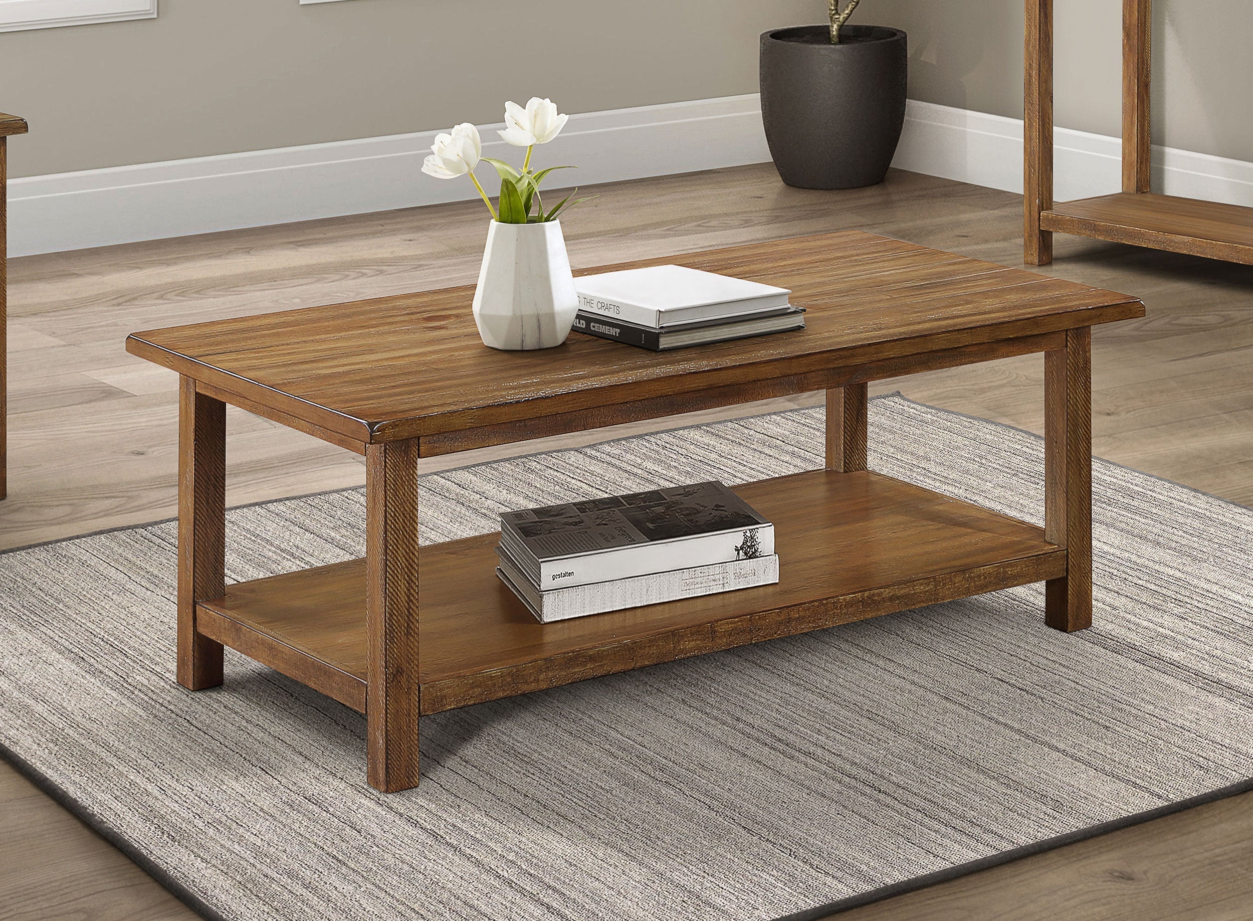 Payne Wood Coffee Table with Shelf - Image 7