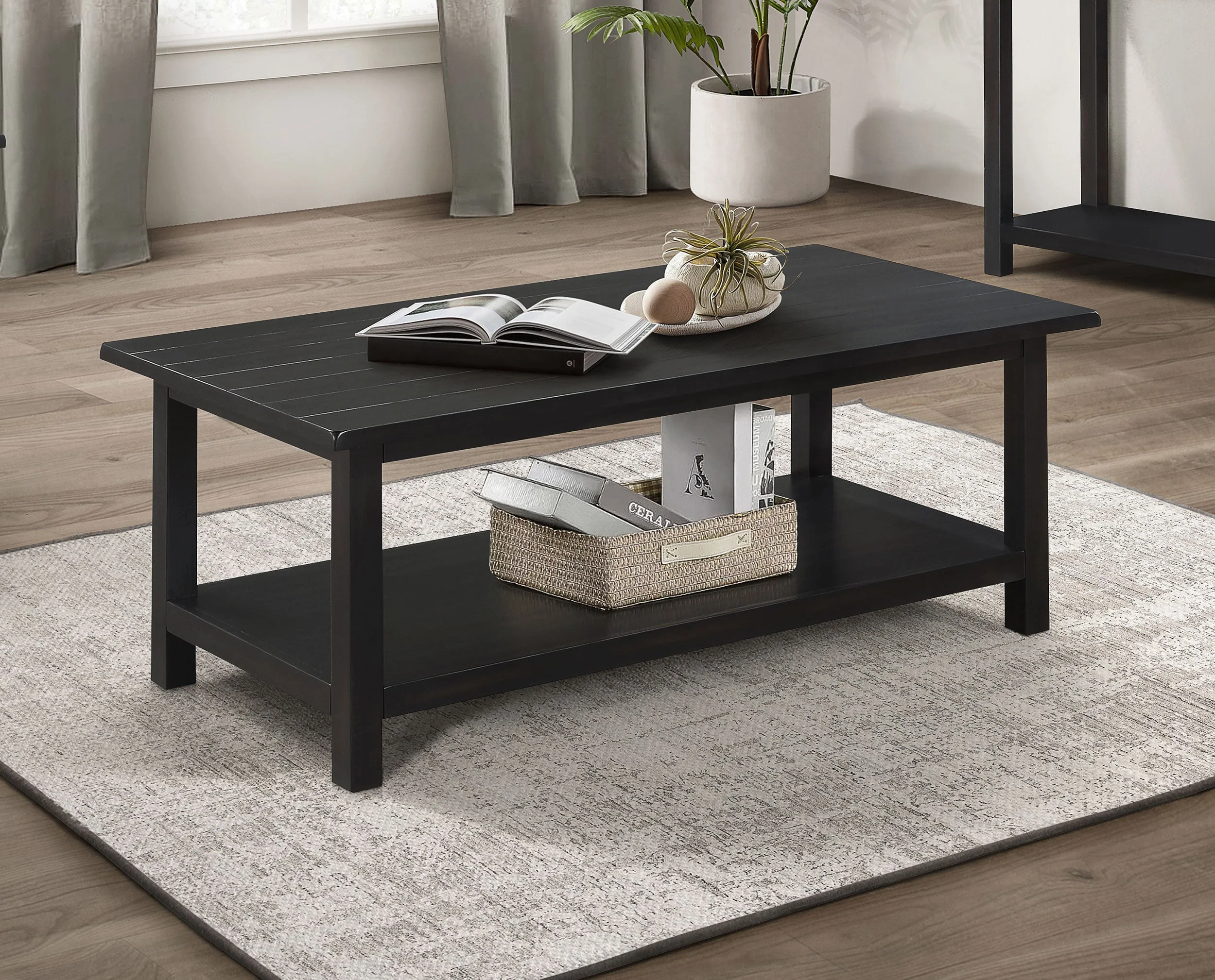 Payne Wood Coffee Table with Shelf - Image 9