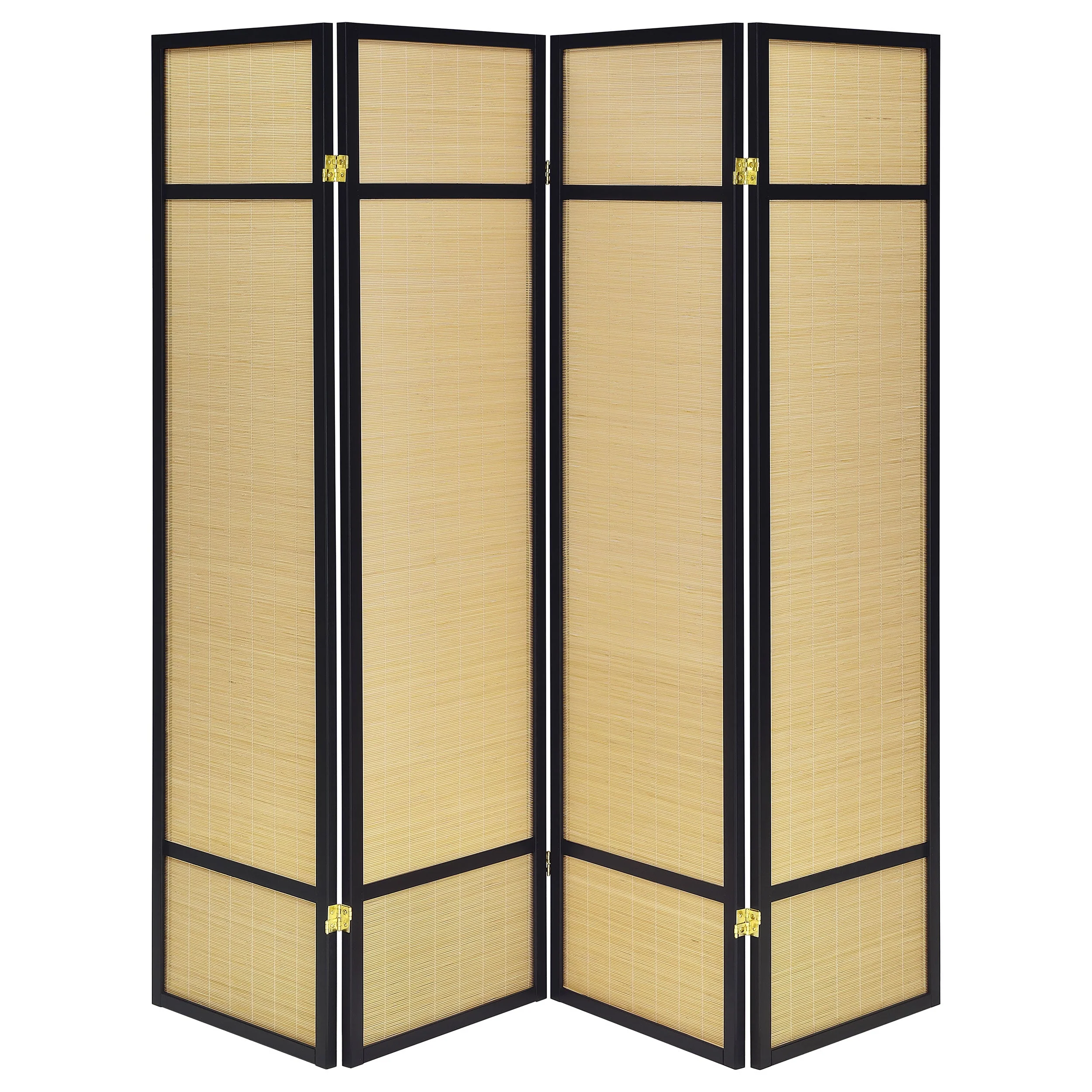 Pearce 4-panel Bamboo Room Divider Folding Screen Natural - Image 4
