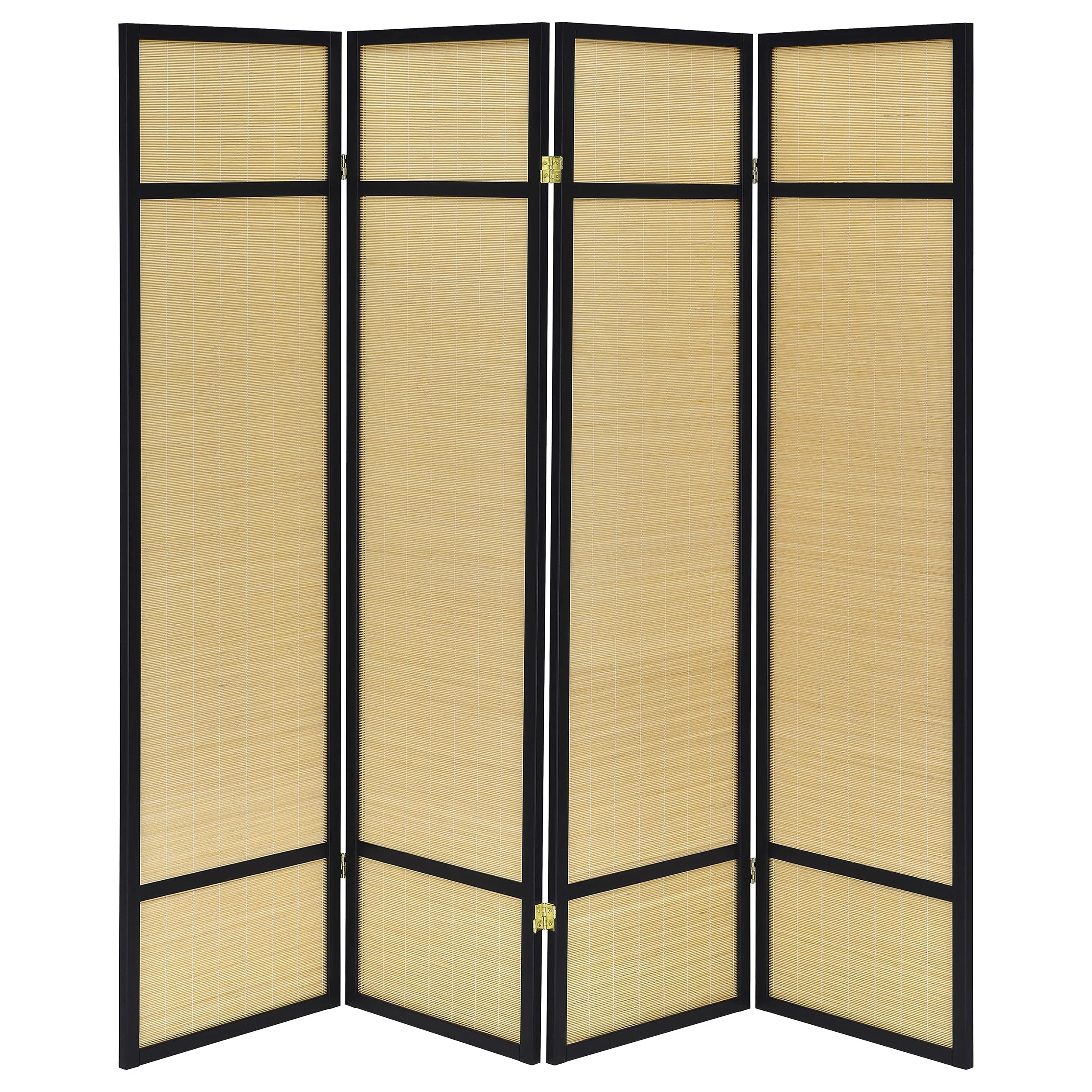 Pearce 4-panel Bamboo Room Divider Folding Screen Natural - Image 5