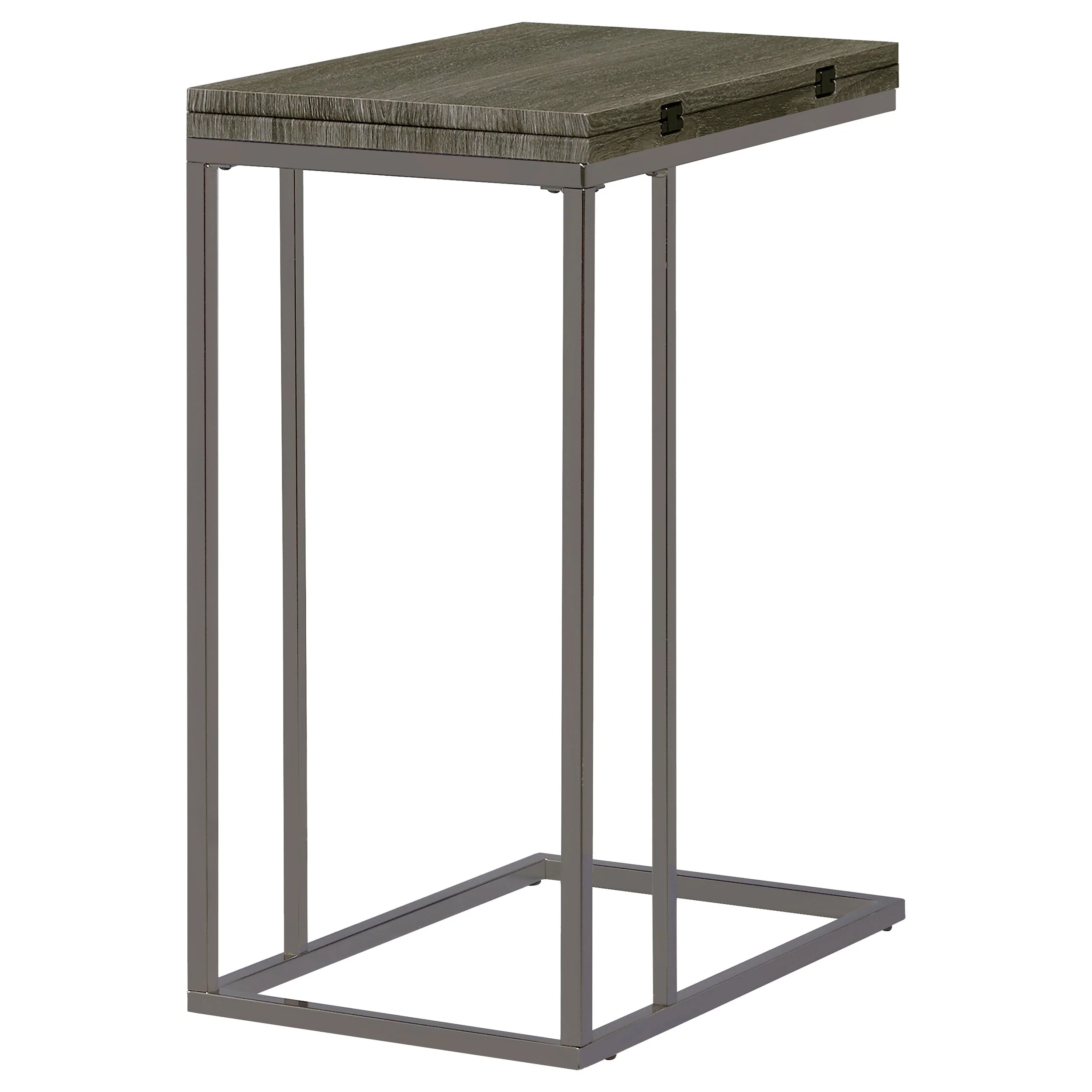 Pedro Expandable C-Shaped Sofa Side Table Weathered Grey - Image 12