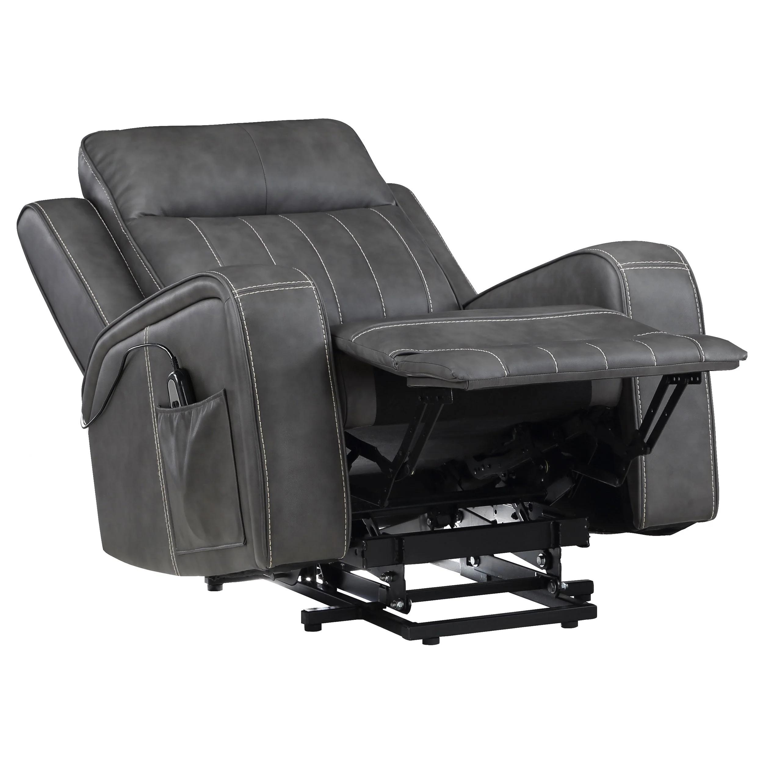 Raelynn Upholstered Power Lift Recliner Chair Grey - Image 8