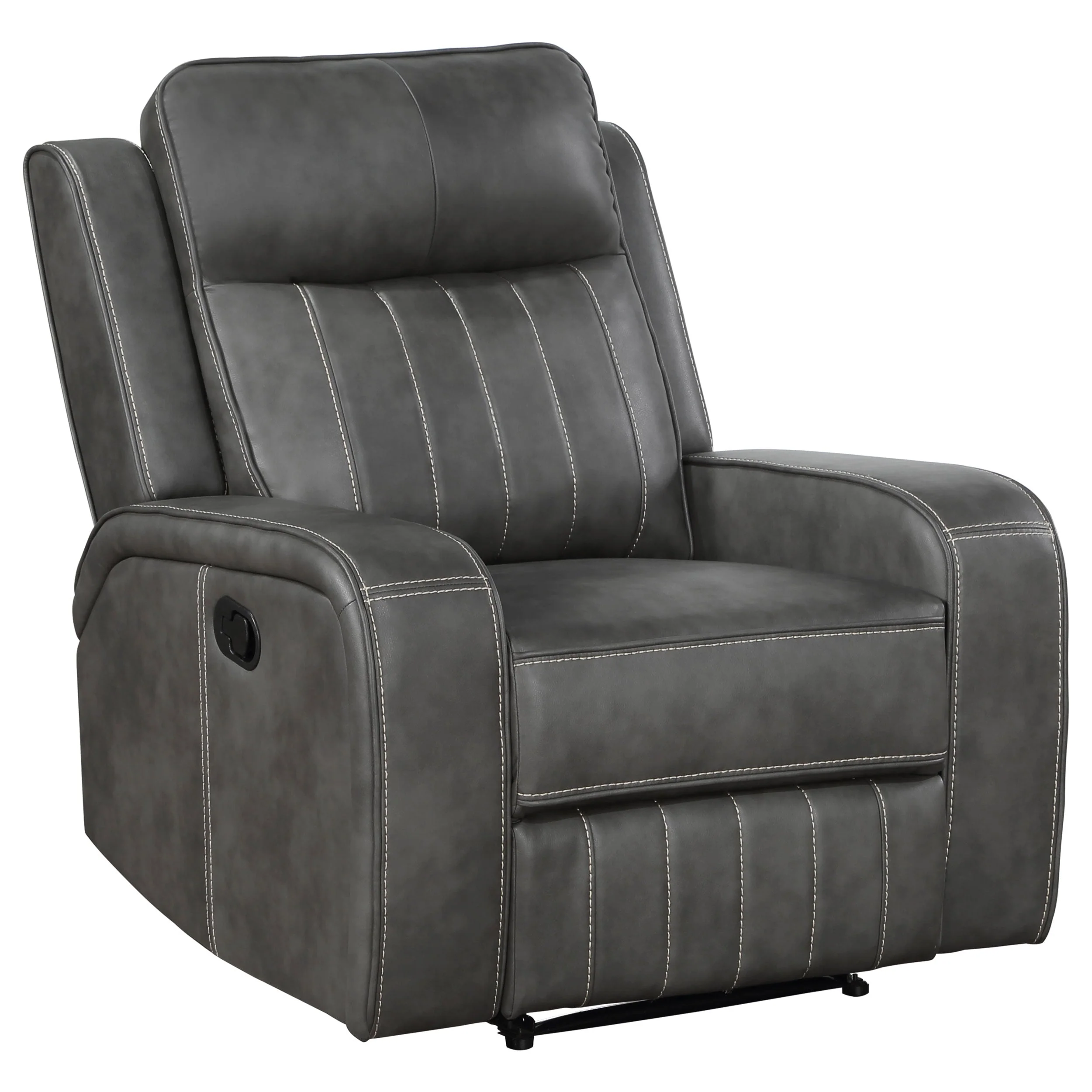 Raelynn Upholstered Track Arm Recliner Grey - Image 2