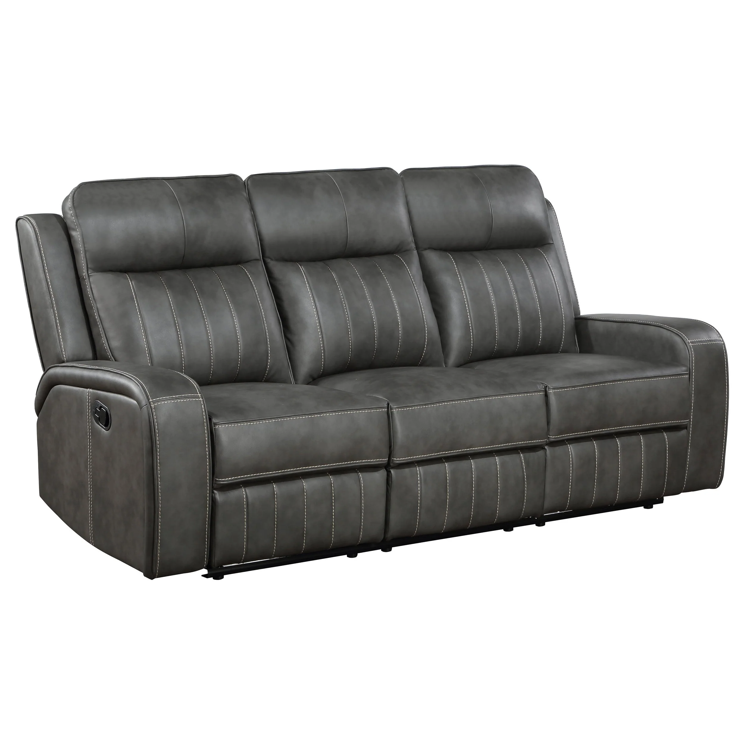Raelynn Upholstered Track Arm Motion Sofa Grey - Image 2