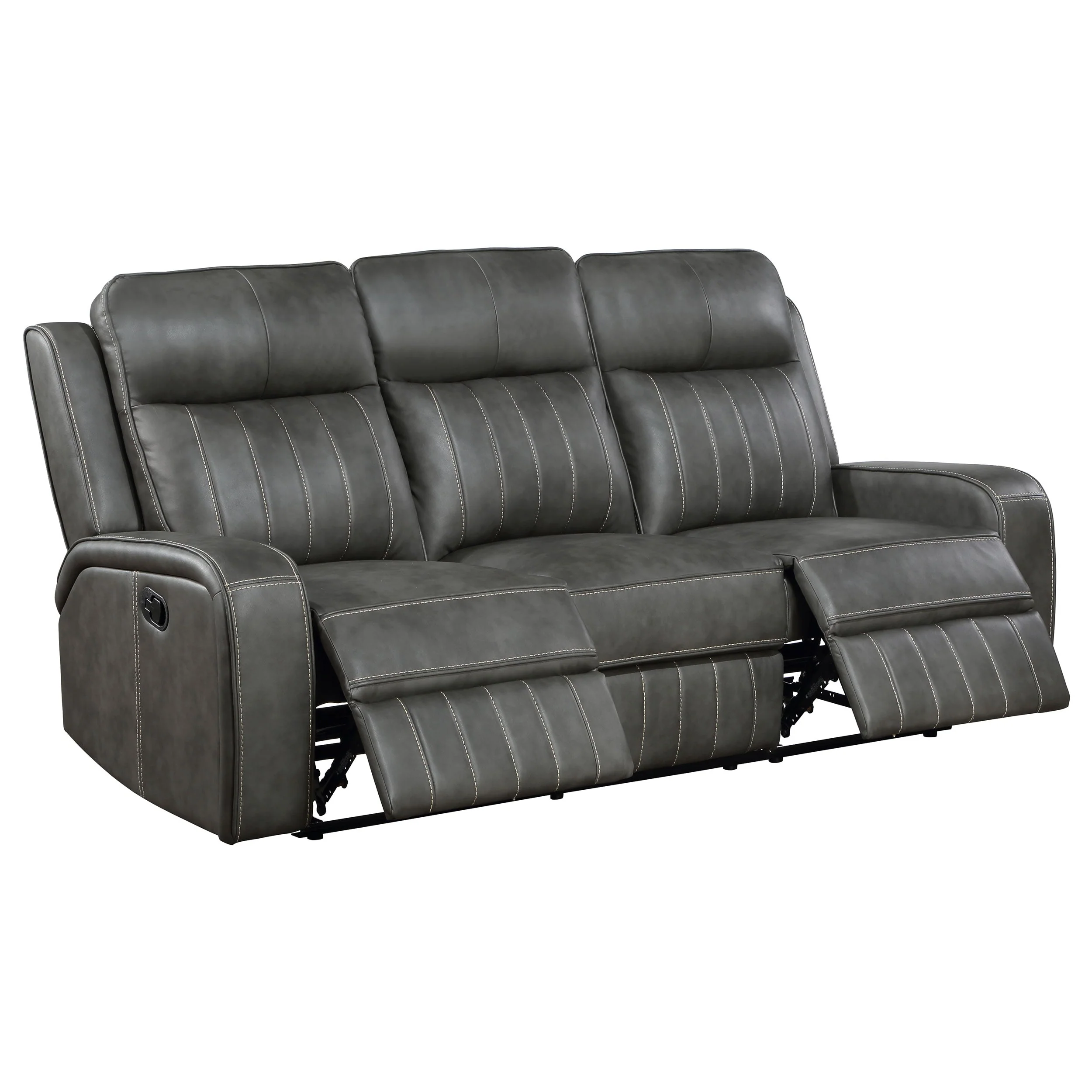 Raelynn Upholstered Track Arm Motion Sofa Grey - Image 4