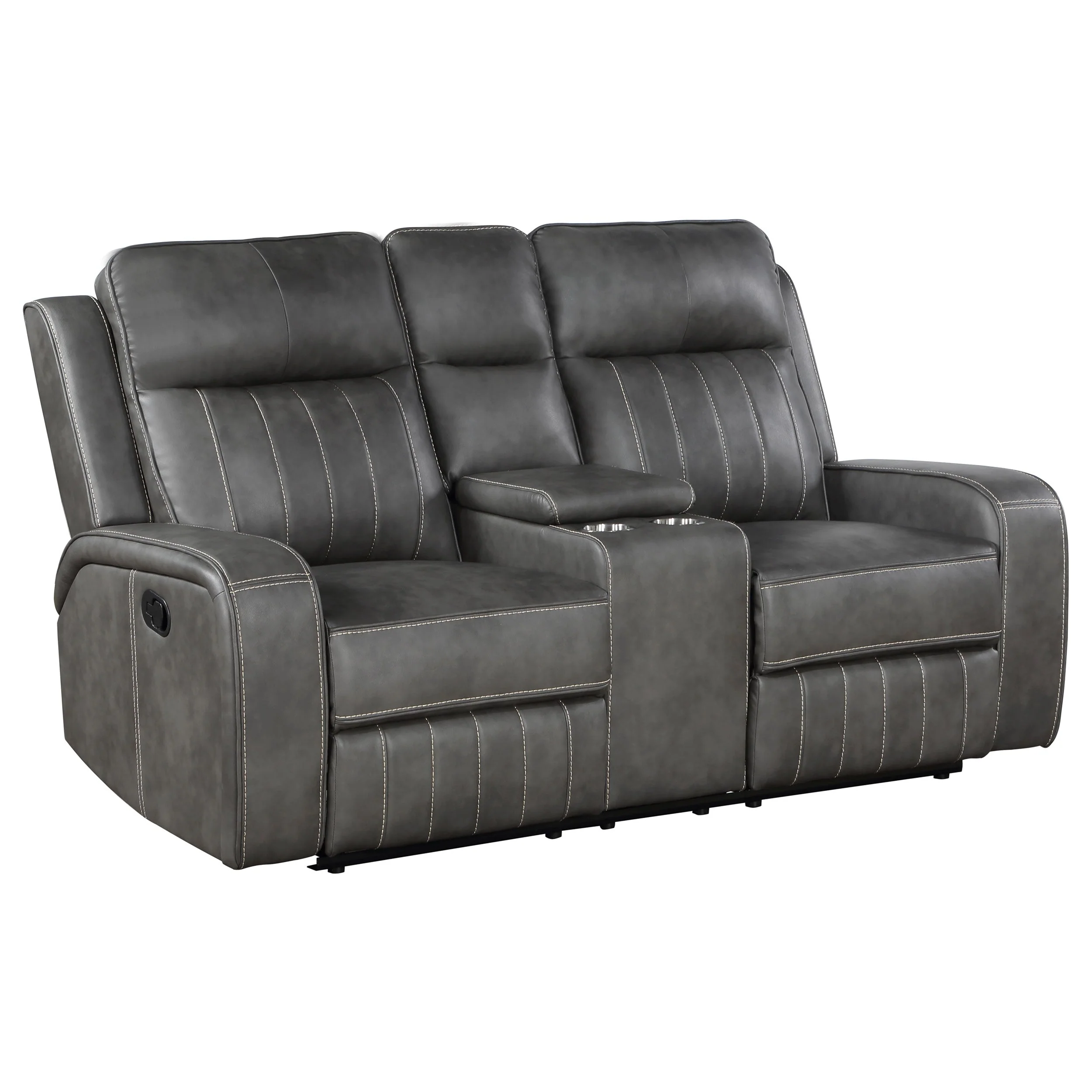 Raelynn Upholstered Reclining Sofa Set Grey - Image 19