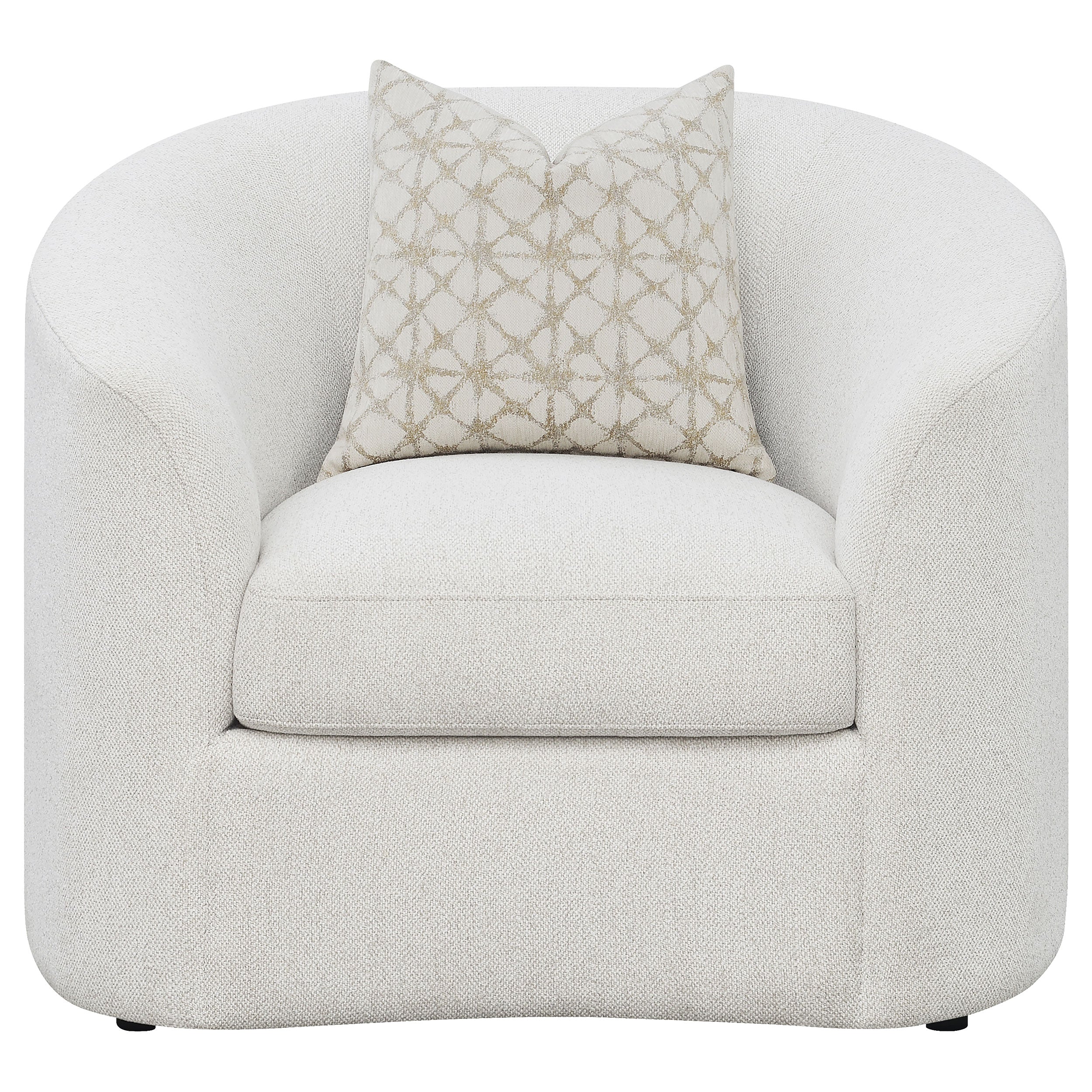 Rainn Boucle Upholstered Sloped Arm Accent Chair Latte - Image 4