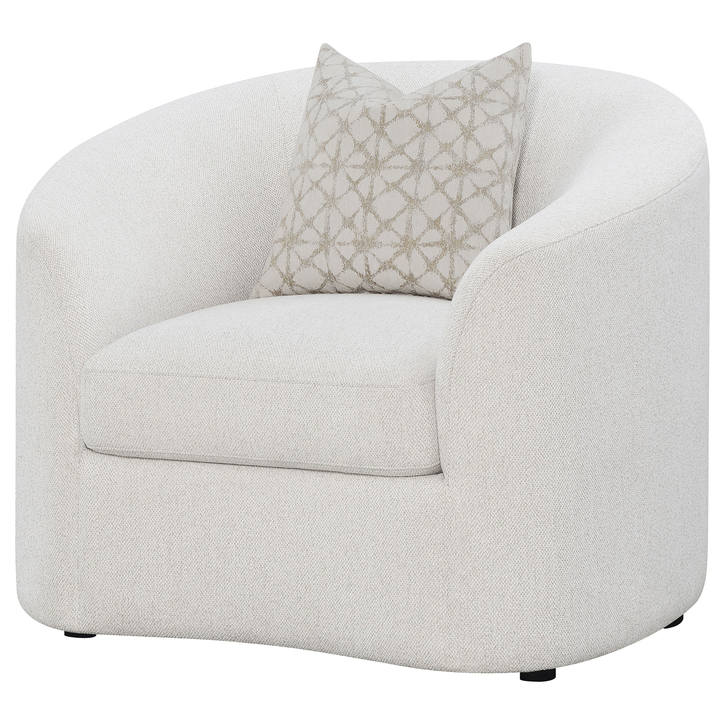 Rainn Boucle Upholstered Sloped Arm Accent Chair Latte - Image 5
