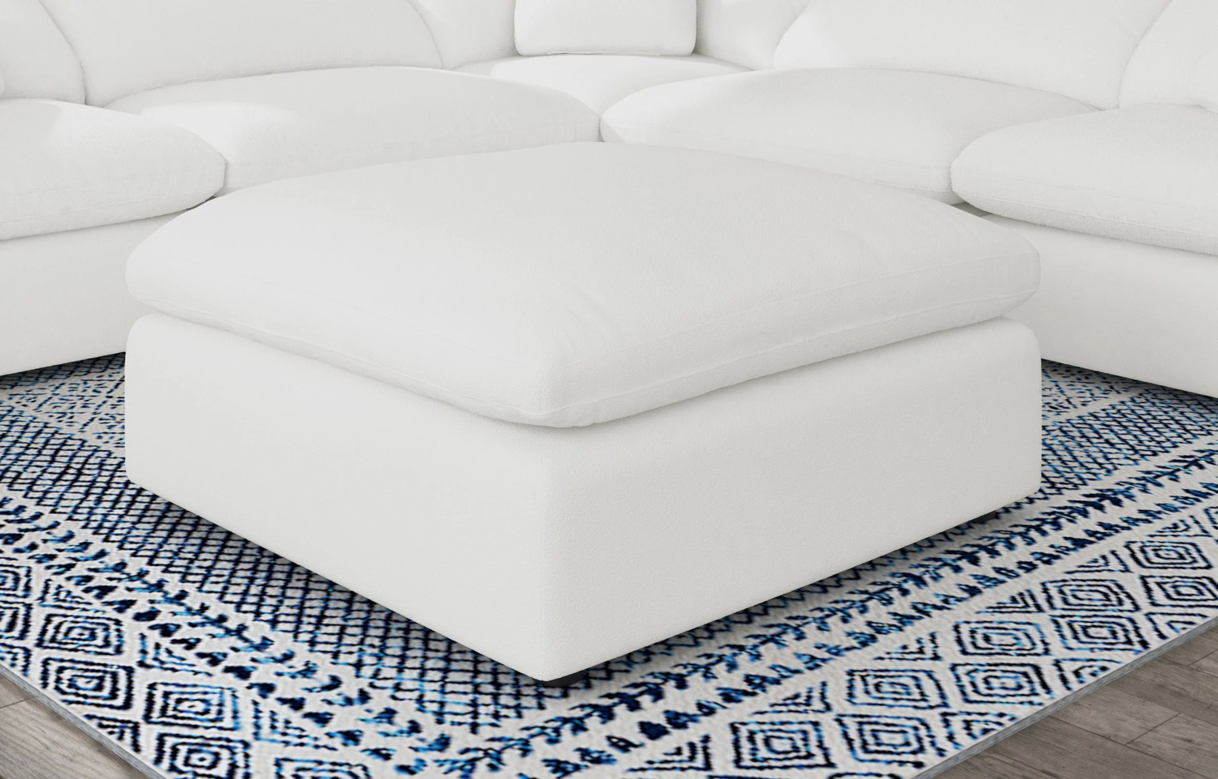 Raleigh Boucle Upholstered Ottoman - Image 5