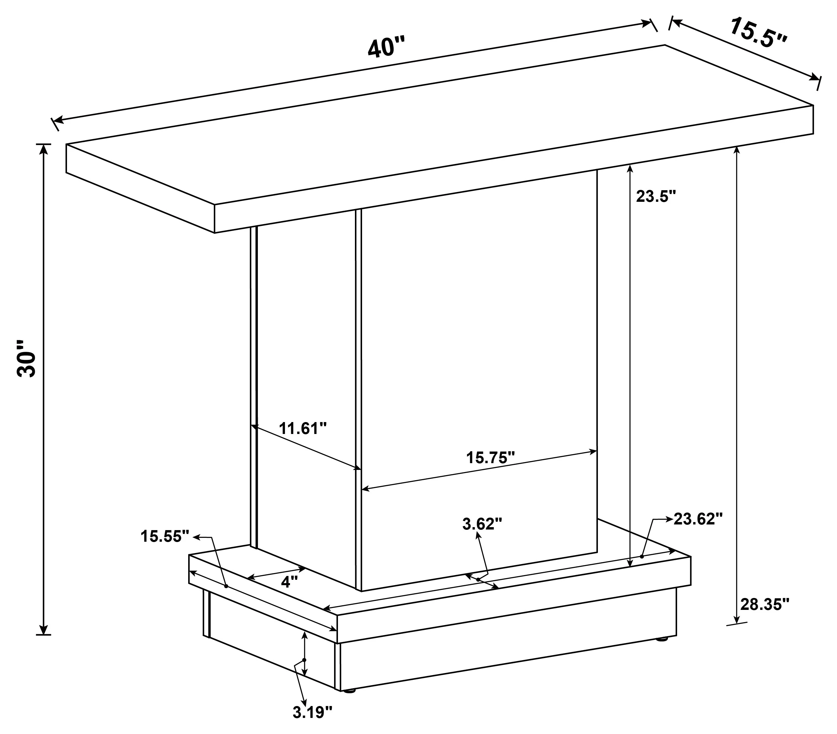 Reston Engineered Wood Pedestal Console Table Cappuccino - Image 9