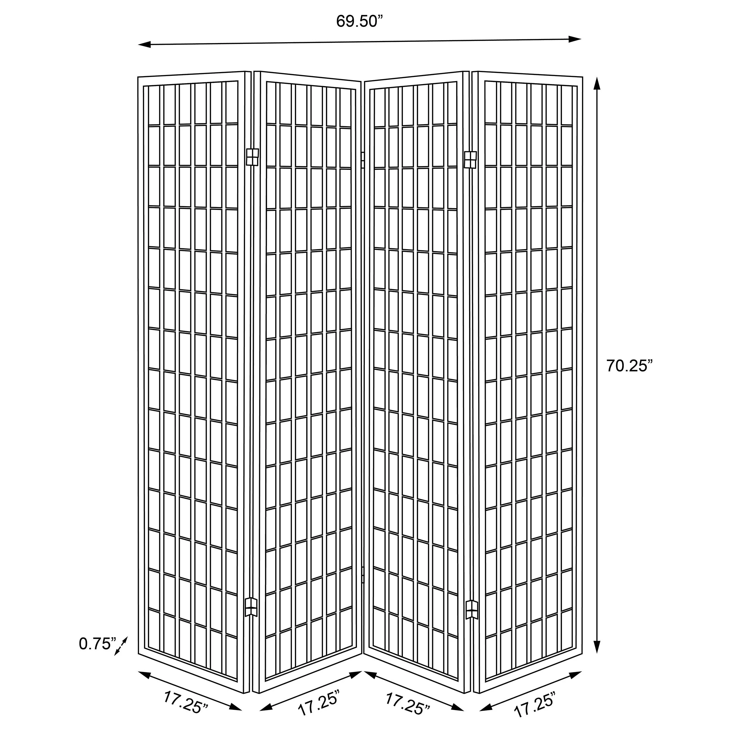 Roberto 4-Panel Room Divider Folding Shoji Screen - Image 14