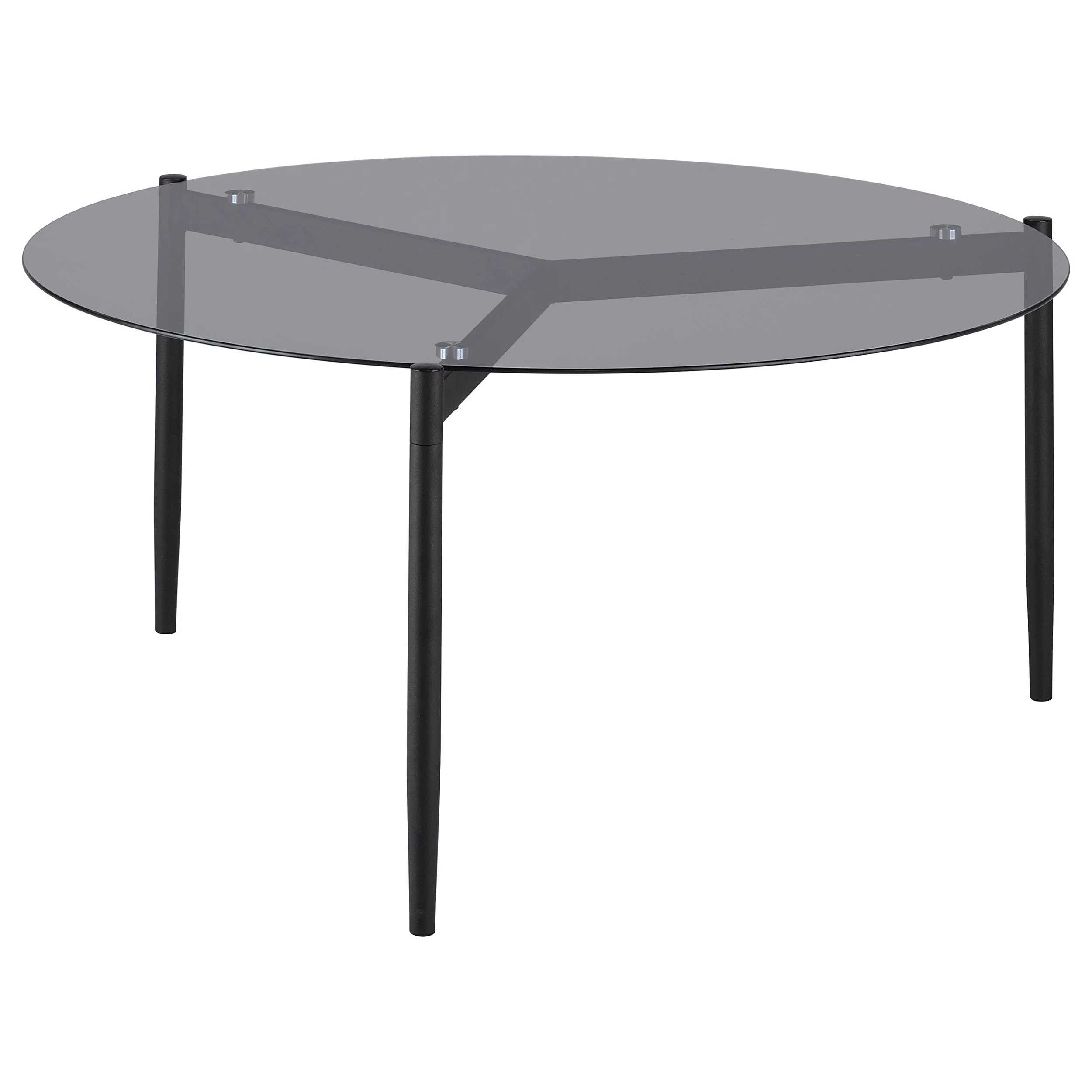 Rosalie Round Smoked Glass Top Coffee Table Grey - Image 2