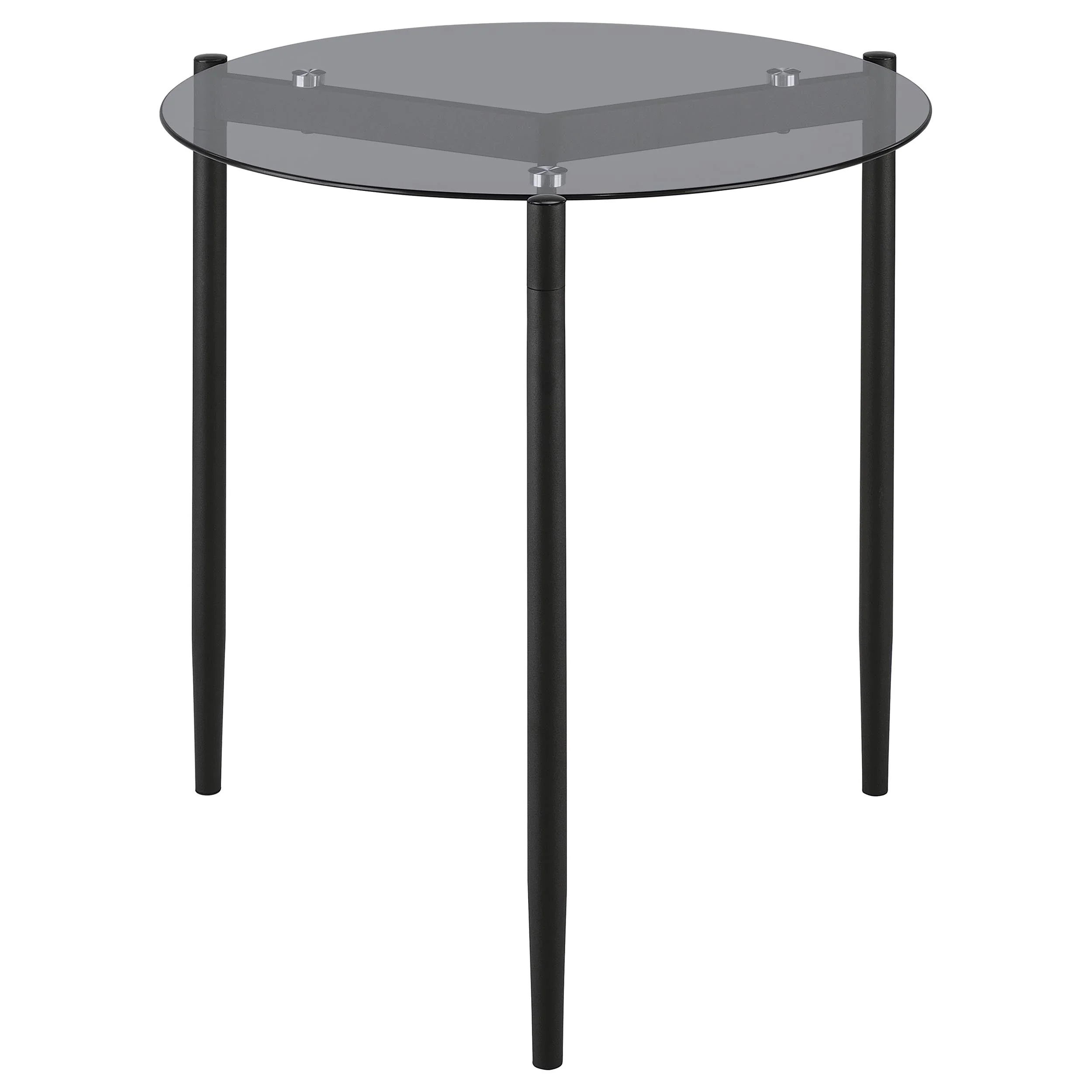 Rosalie Round Smoked Glass Top End Table Grey - Image 6