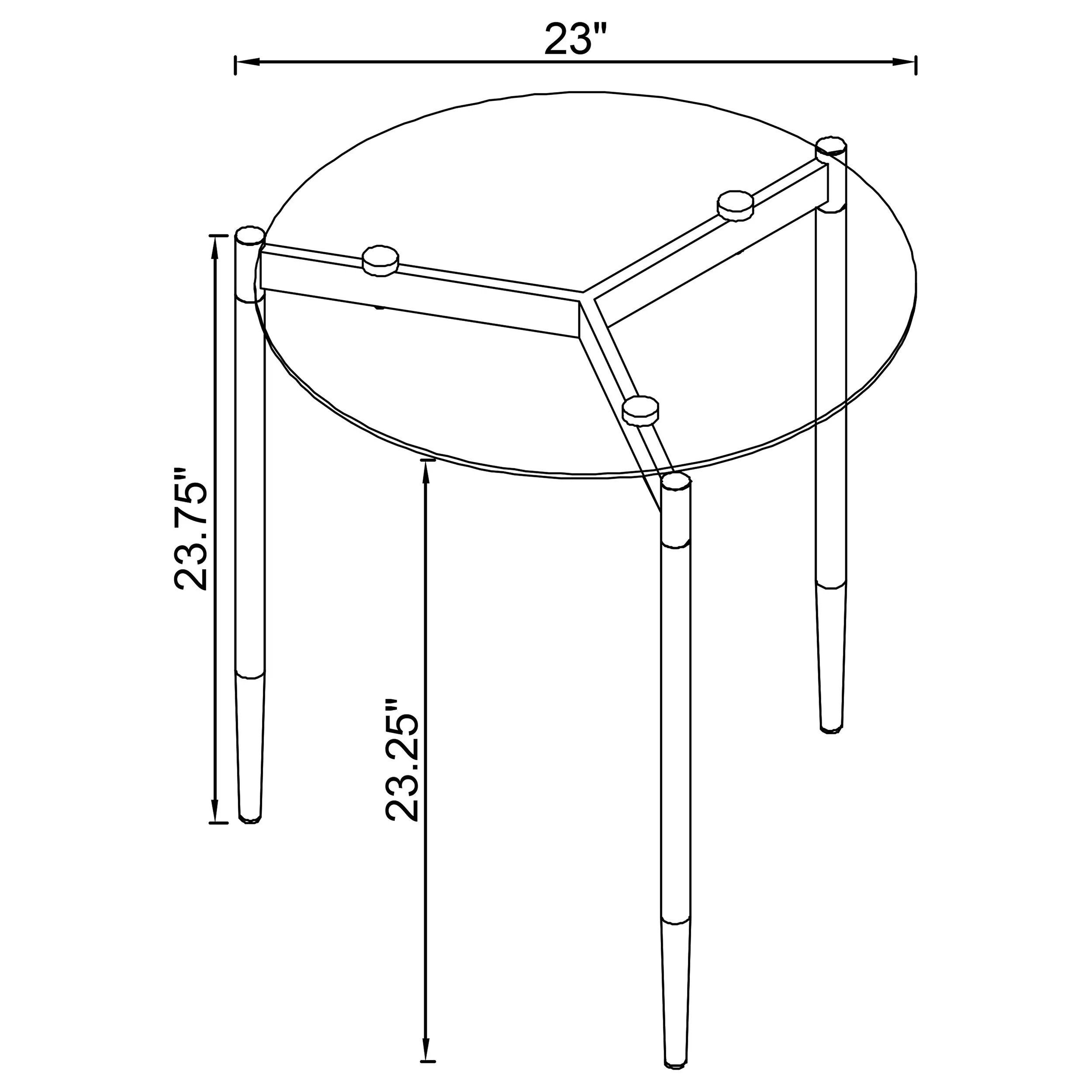 Rosalie Round Smoked Glass Top End Table Grey - Image 8
