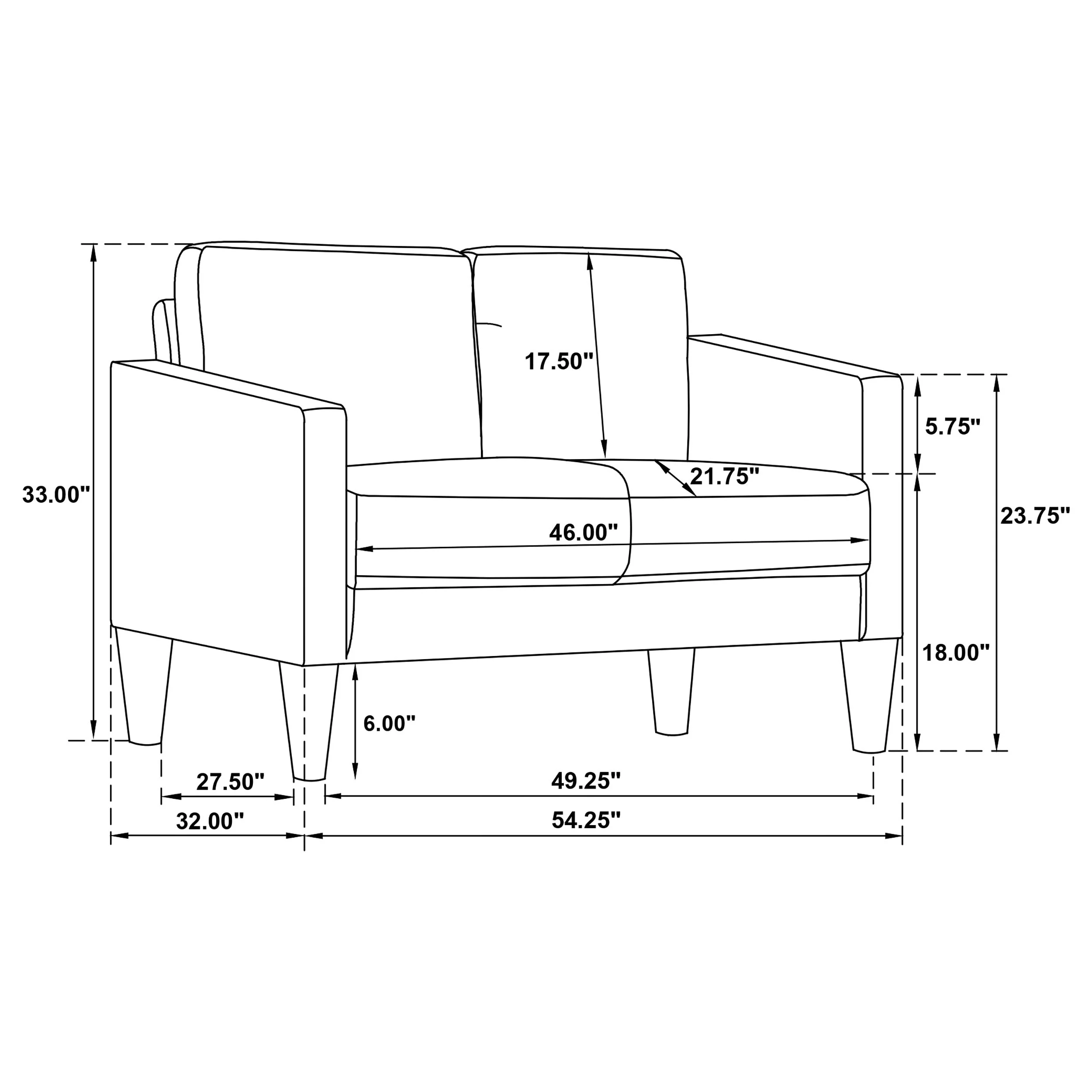 Ruth Upholstered Track Arm Loveseat - Image 43