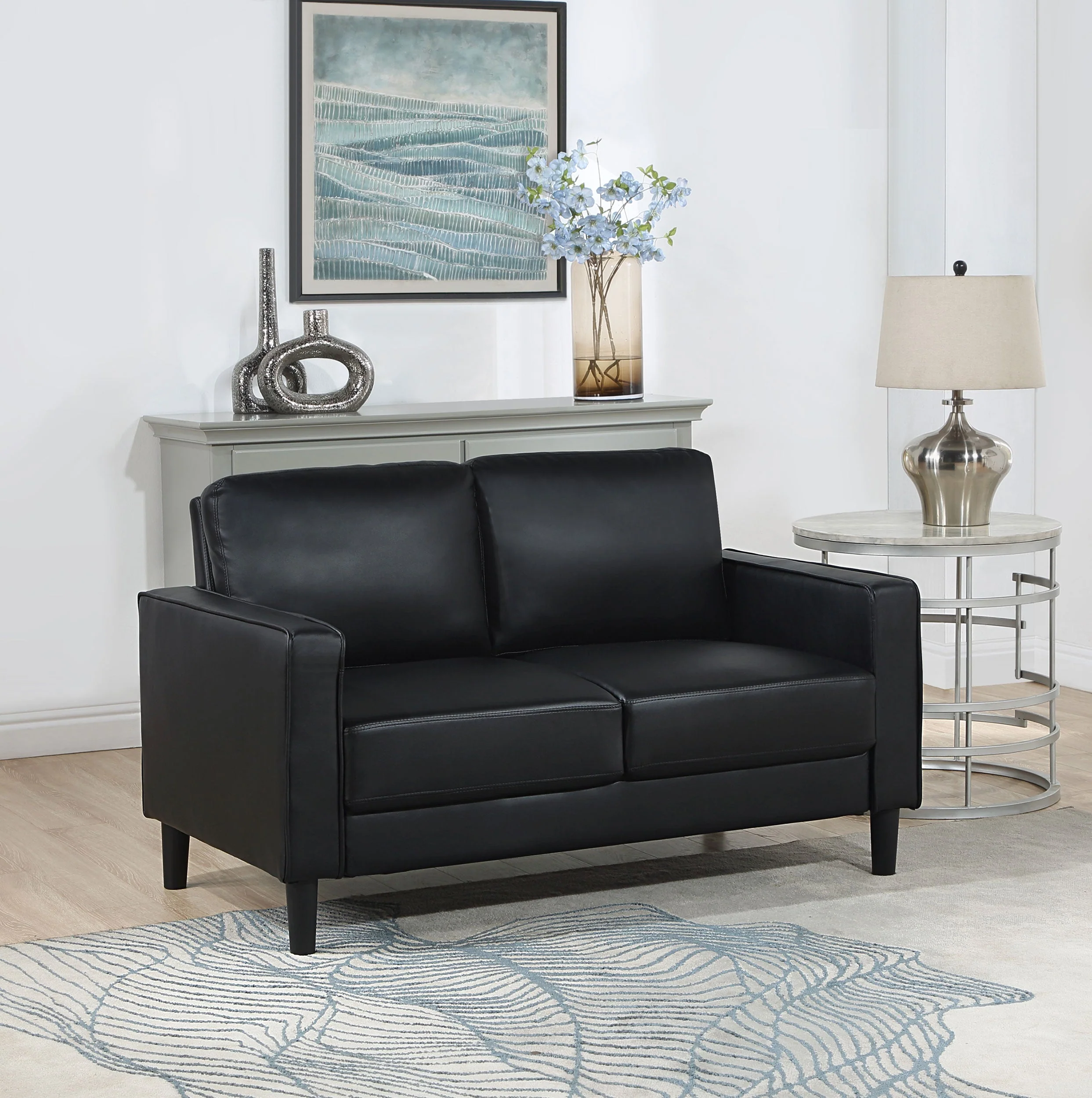Ruth Upholstered Track Arm Loveseat - Image 9