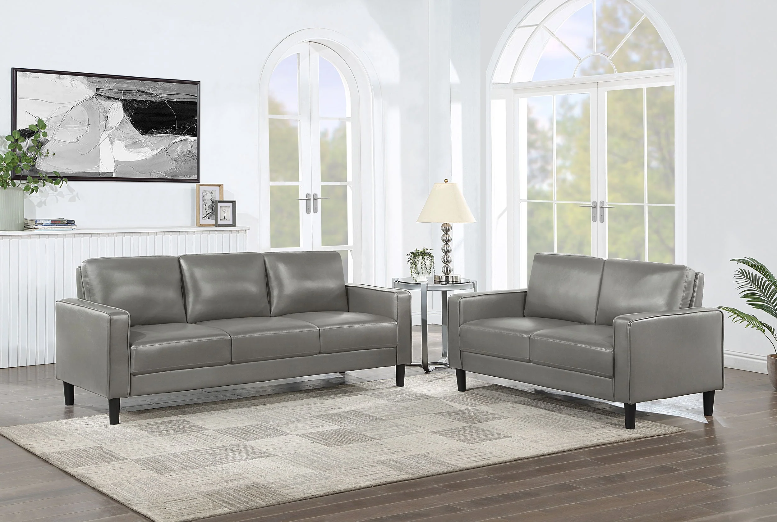Ruth Upholstered Track Arm Sofa Set - Image 11