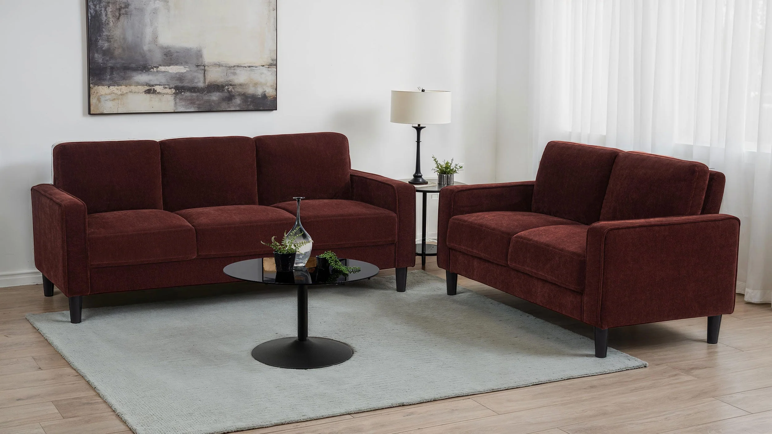 Ruth Upholstered Track Arm Sofa Set - Image 21