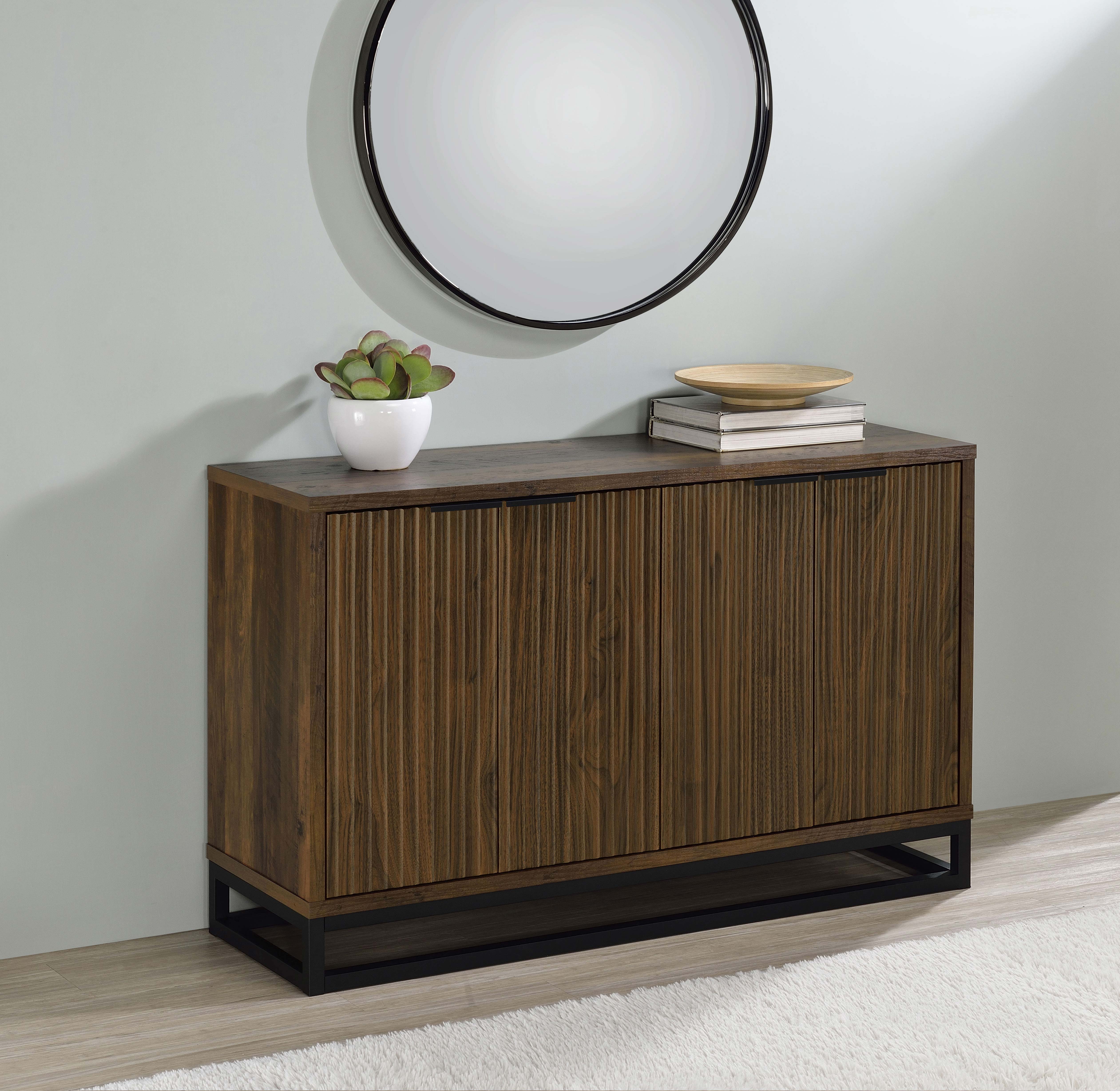 Ryatt 4-door Engineered Wood Accent Cabinet Dark Pine - Image 3