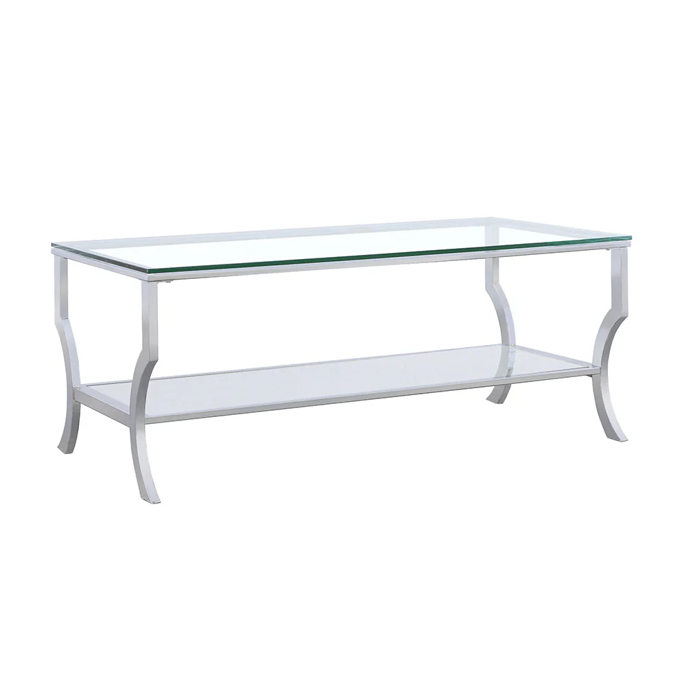 Saide Rectangular Glass Top Coffee Table Chrome - Image 2