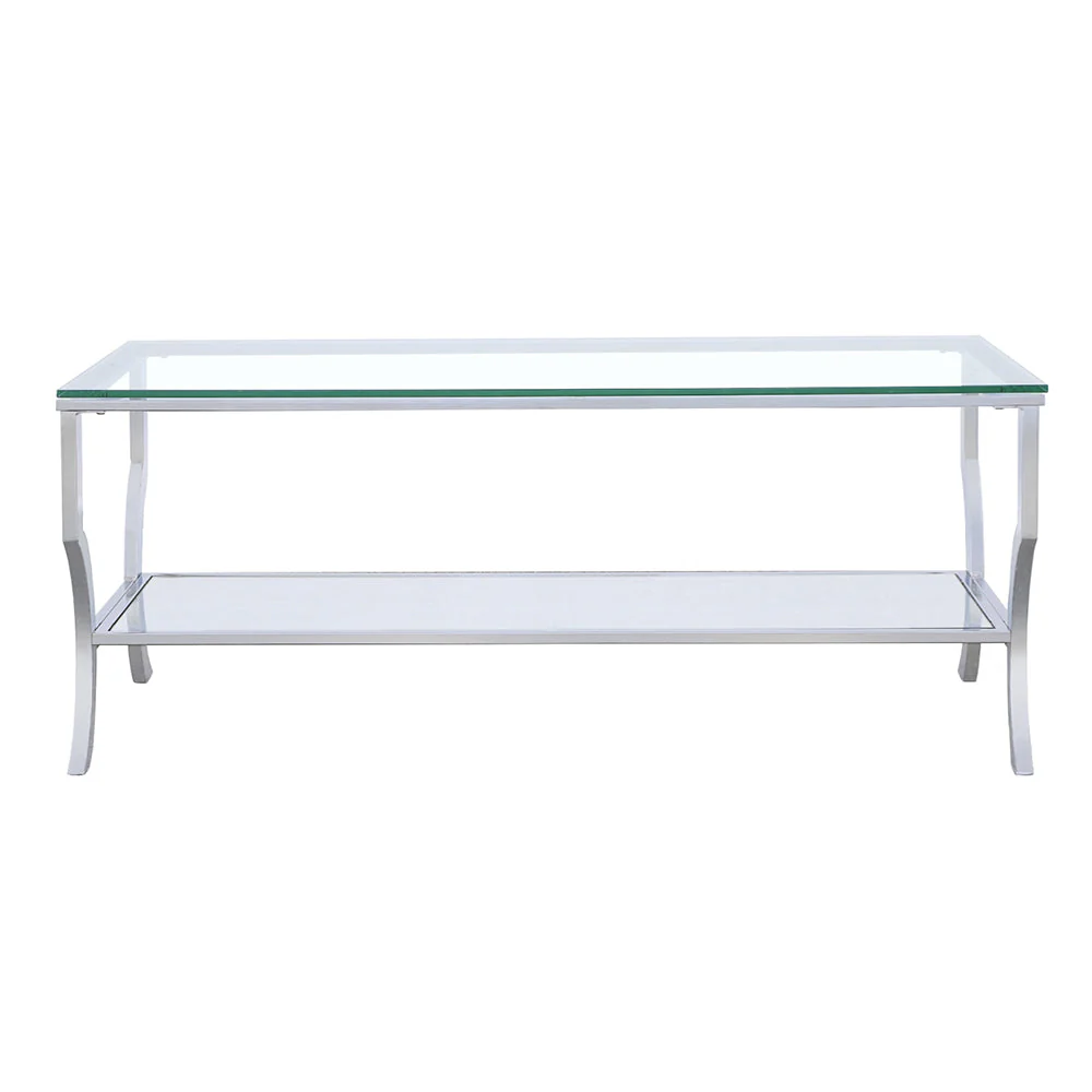 Saide Rectangular Glass Top Coffee Table Chrome - Image 4
