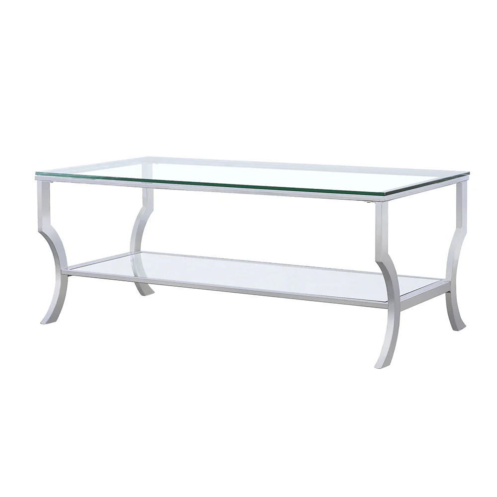 Saide Rectangular Glass Top Coffee Table Chrome - Image 5