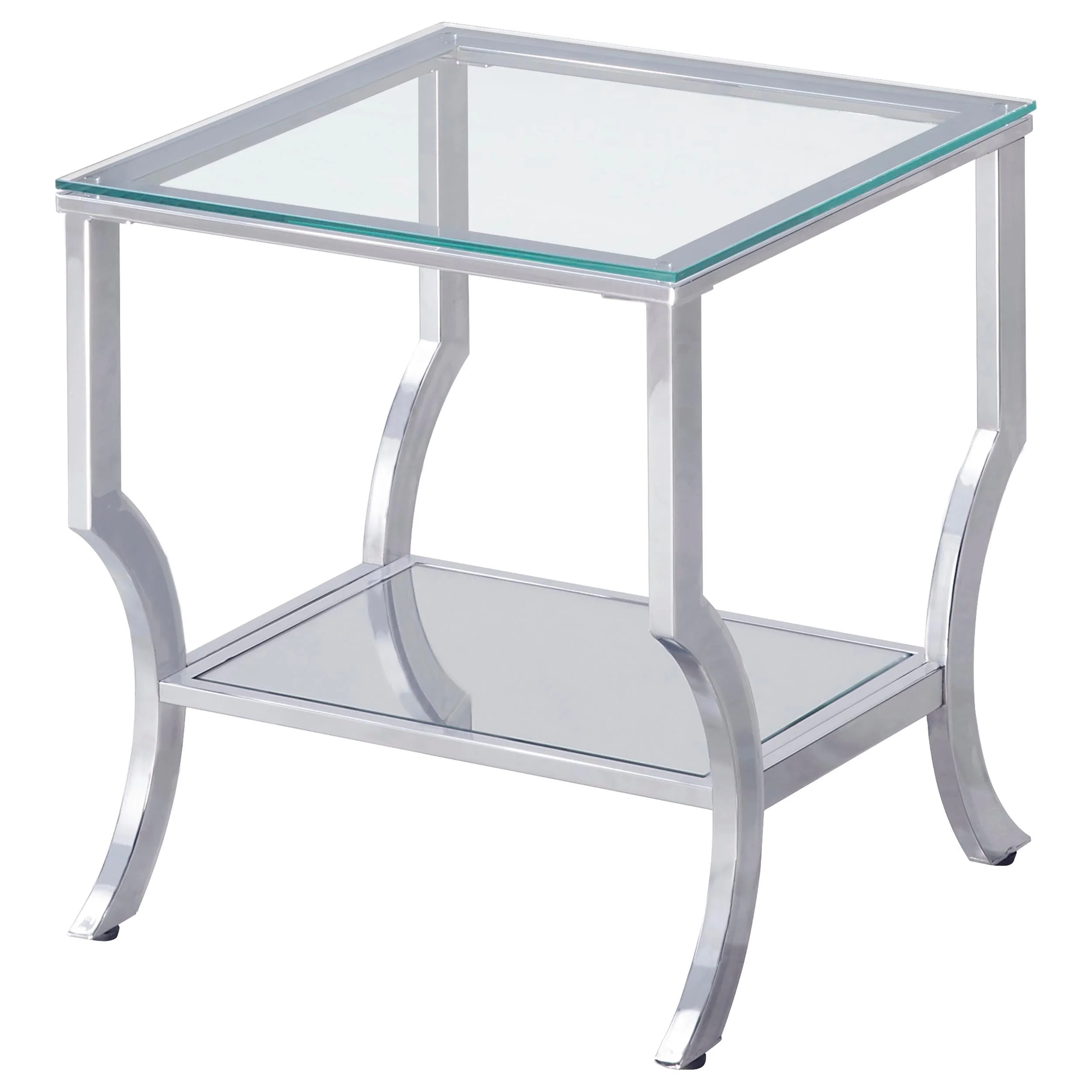 Saide Glass Top Coffee and End Table Set Chrome - Image 7