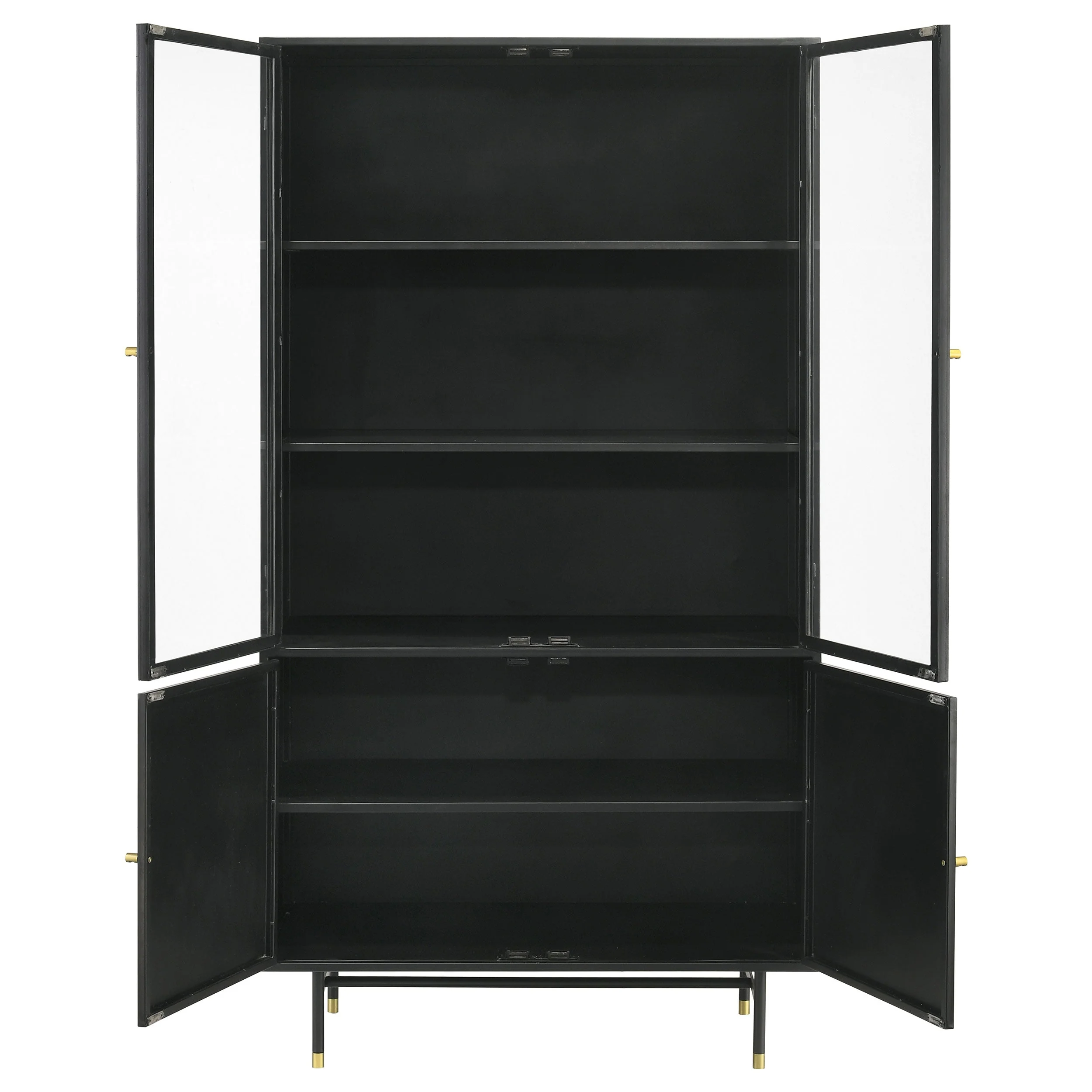 Santiago 4-door Metal Tall Storage Cabinet Matte Black - Image 6