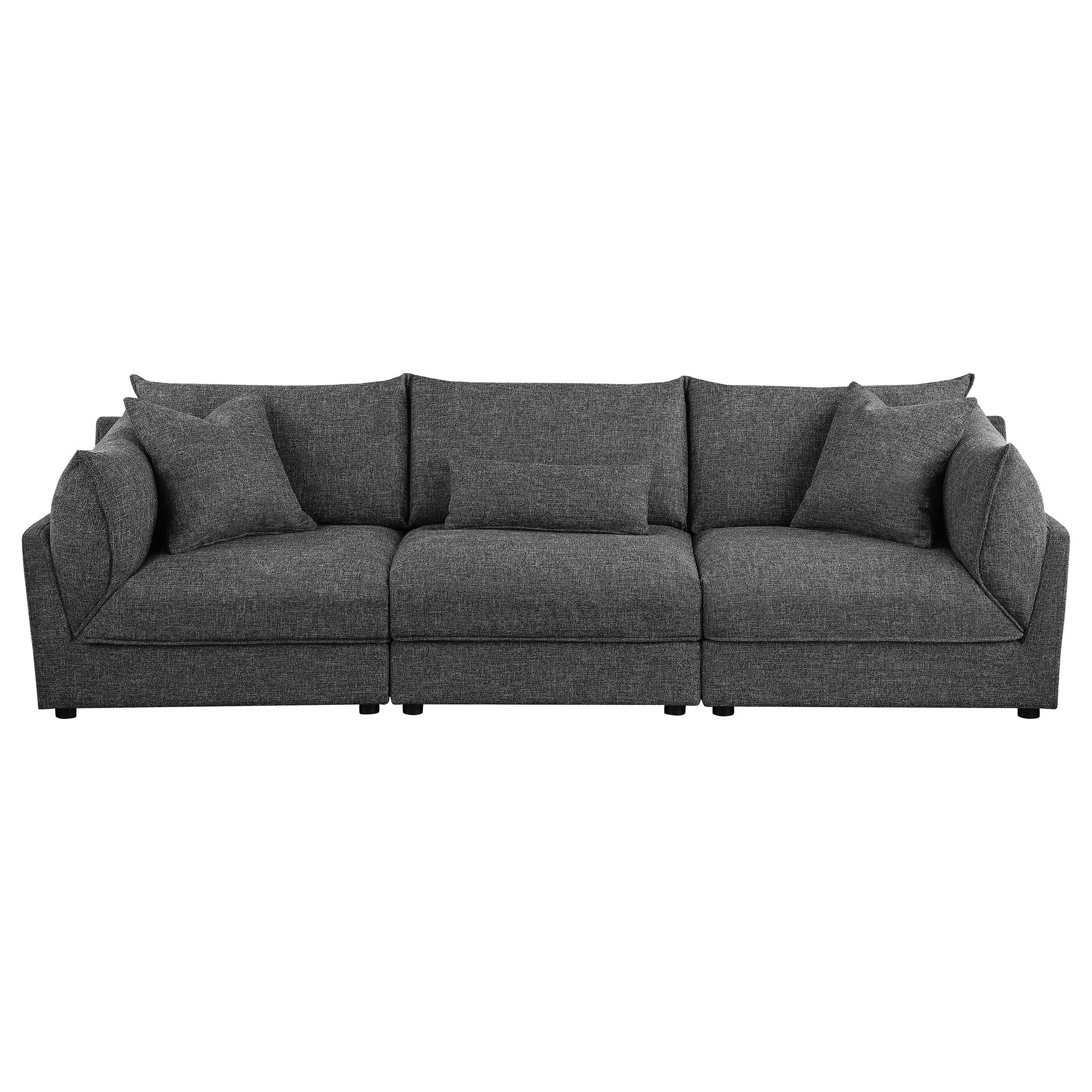 Sasha 3-Piece Upholstered Sofa Barely Black - Image 4