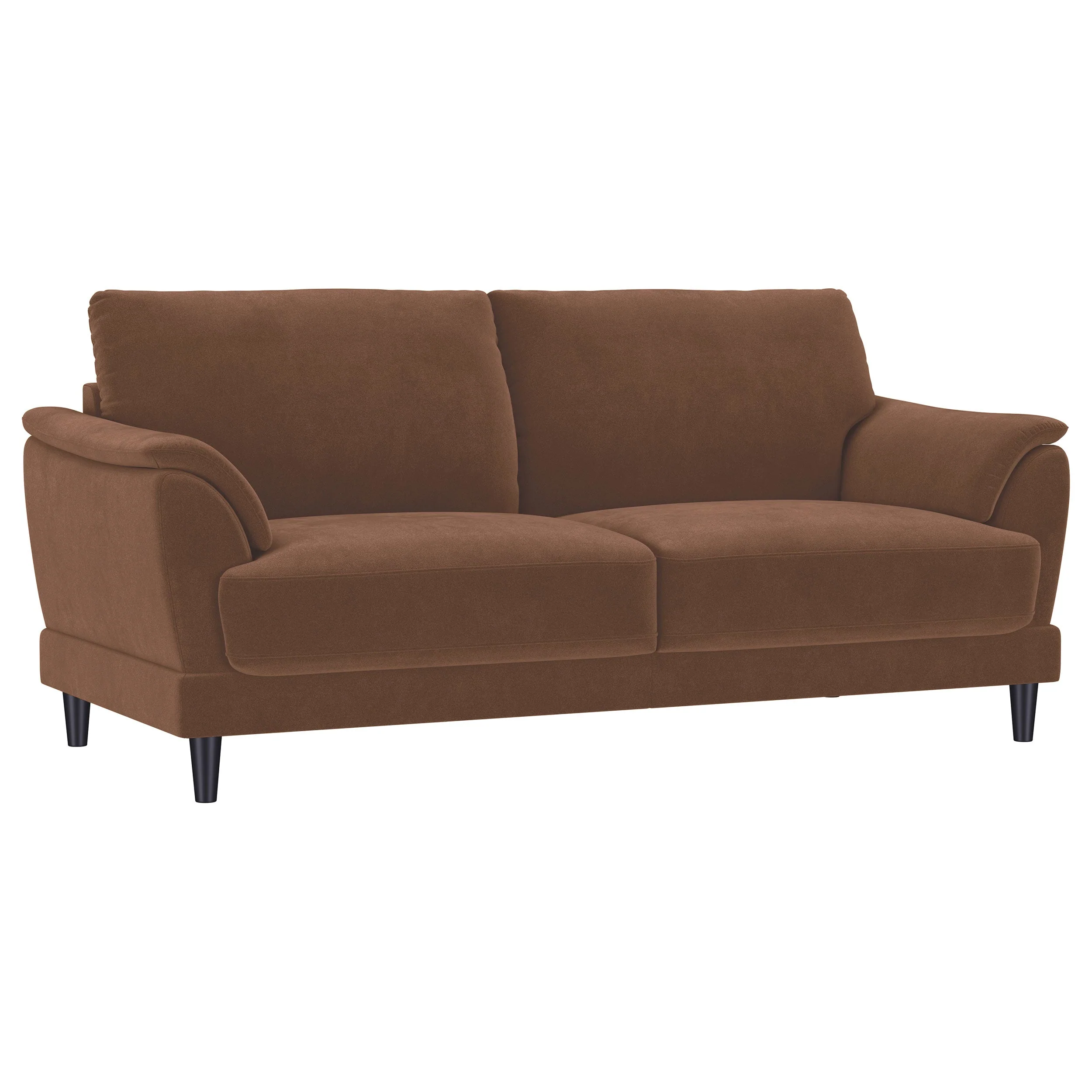 Selma Velvet Upholstered Crescent Arm Sofa Rust - Image 2