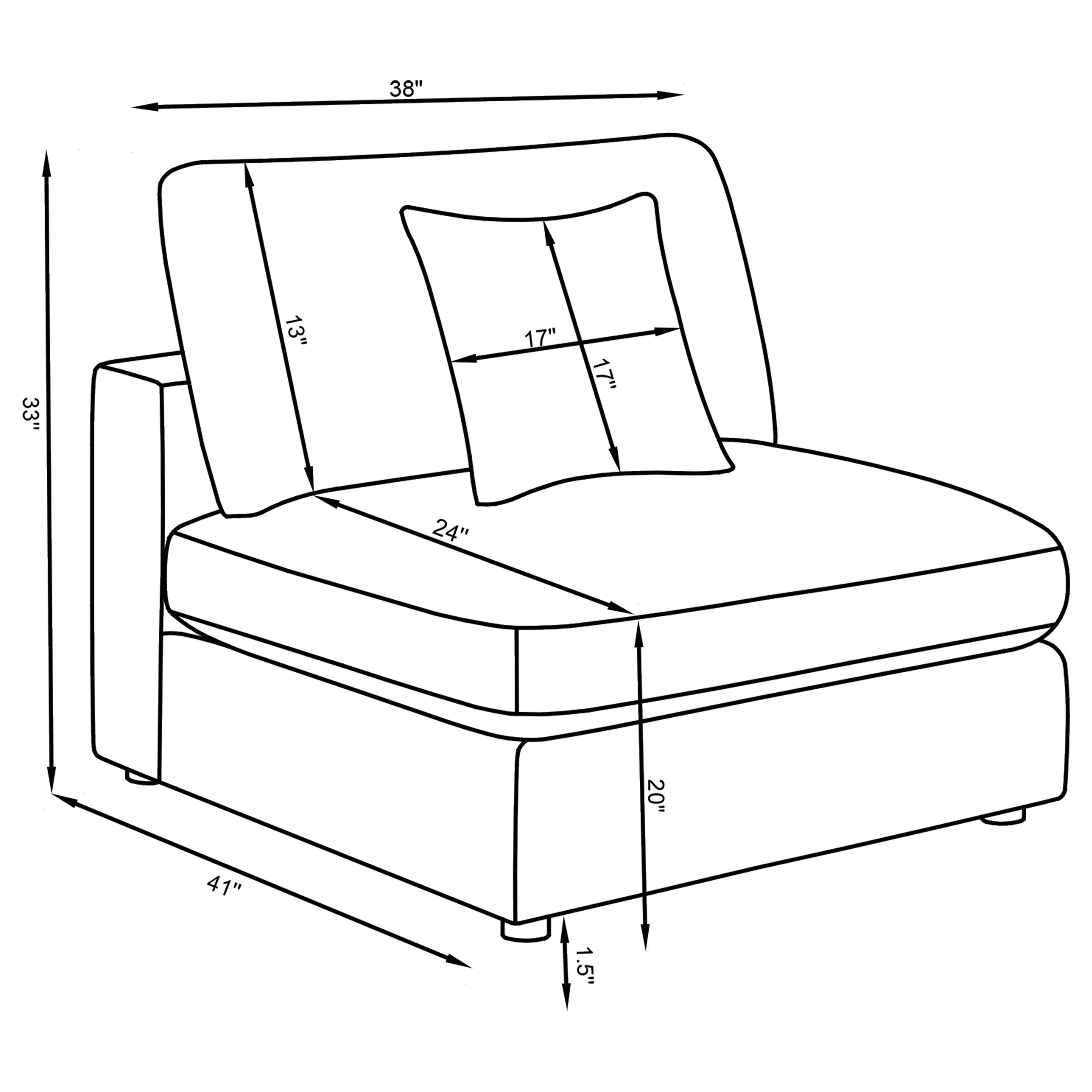 Serene Upholstered Armless Chair - Image 24