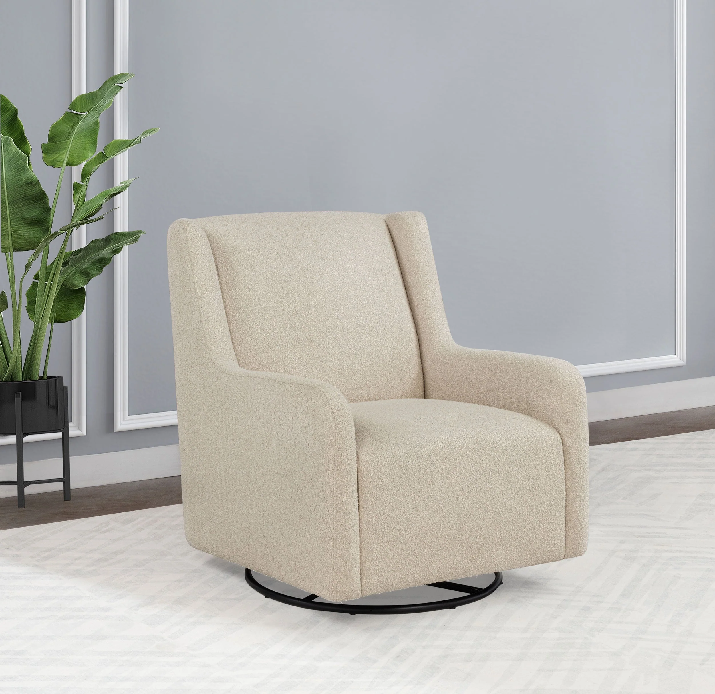 Serra Boucle Upholstered Swivel Glider - Image 5