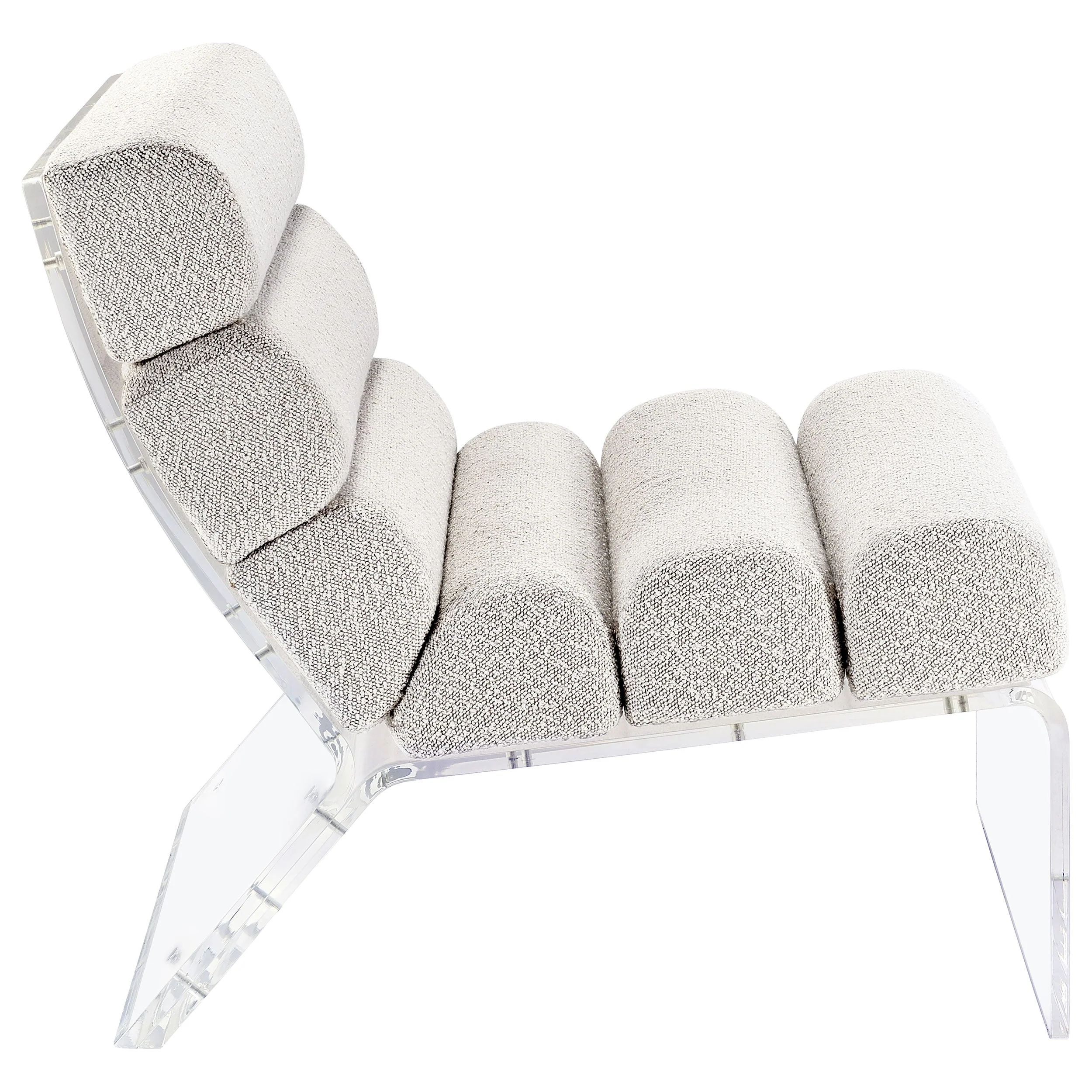 Serreta Boucle Upholstered Armless Acrylic Chair - Image 10