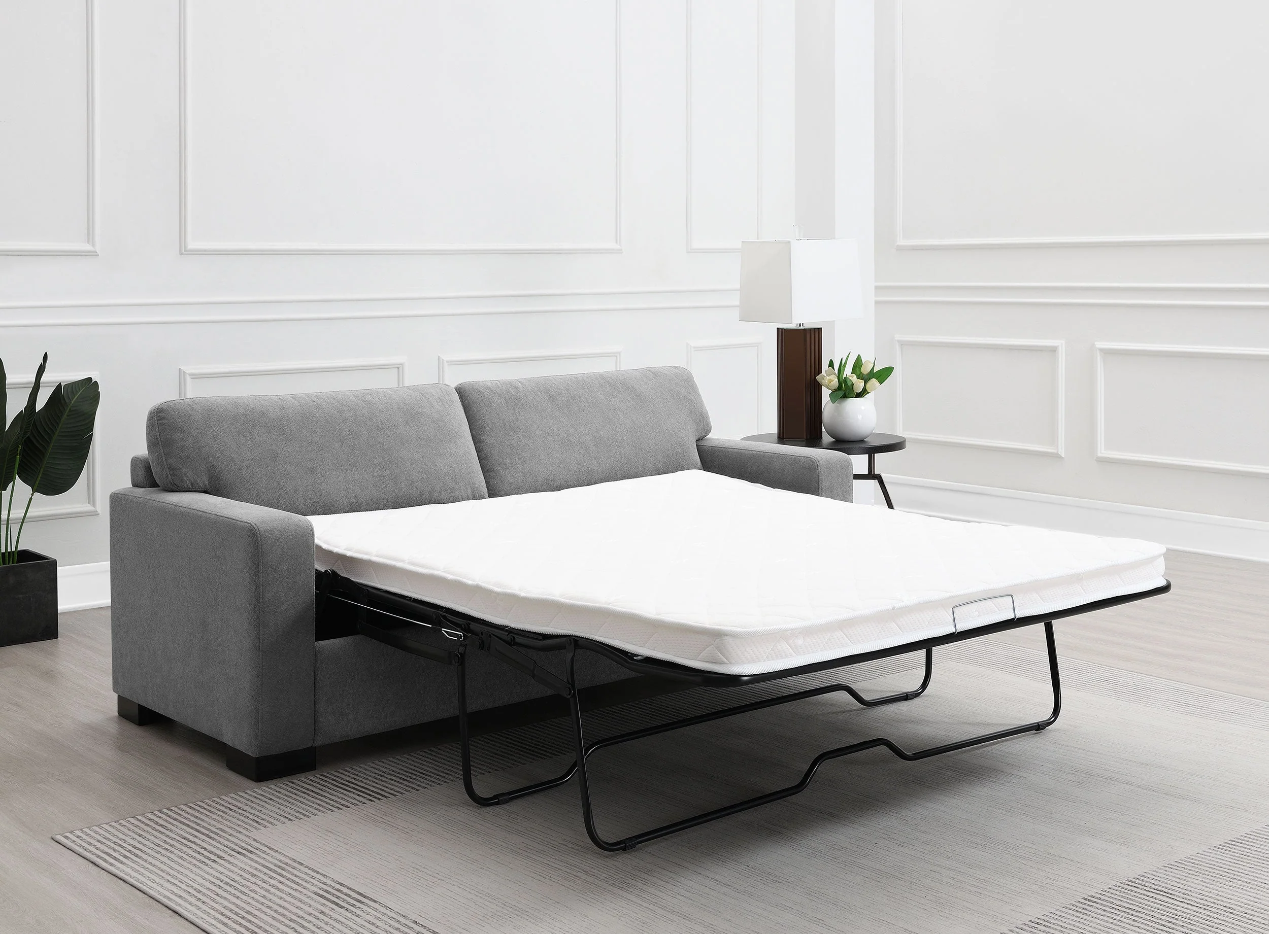 Simpson Upholstered Sofa Sleeper with Queen Mattress Grey - Image 4