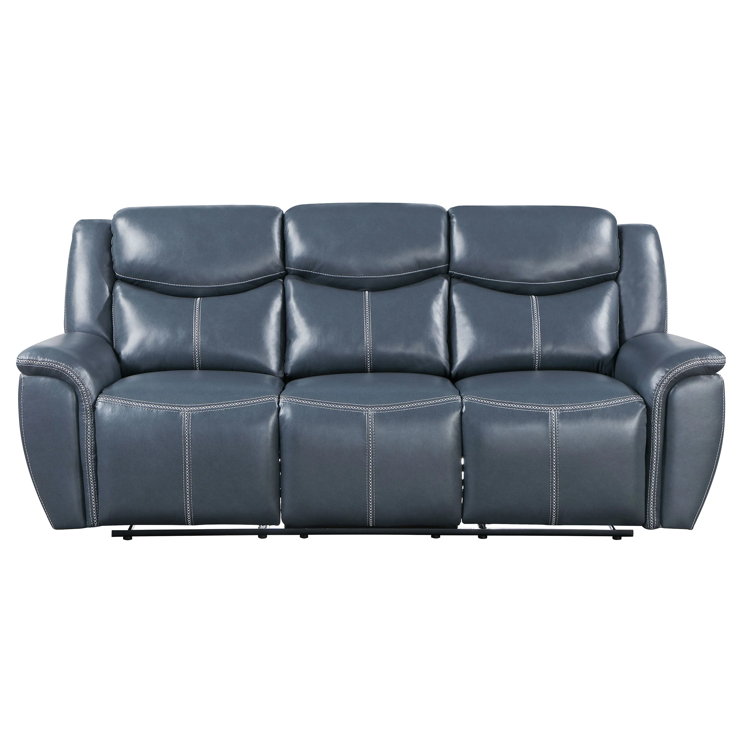 Sloane Upholstered Padded Arm Reclining Sofa Blue - Image 5