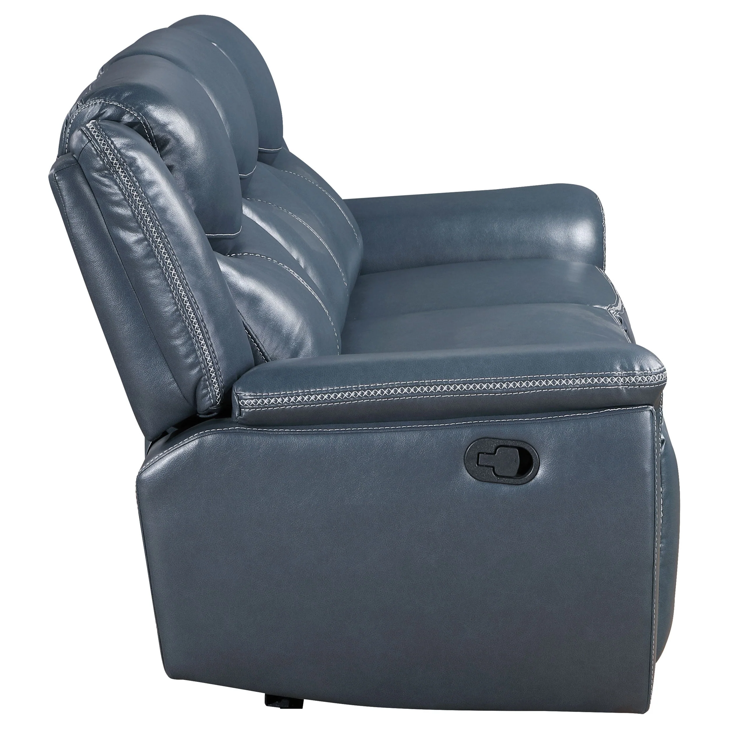 Sloane Upholstered Padded Arm Reclining Sofa Blue - Image 7