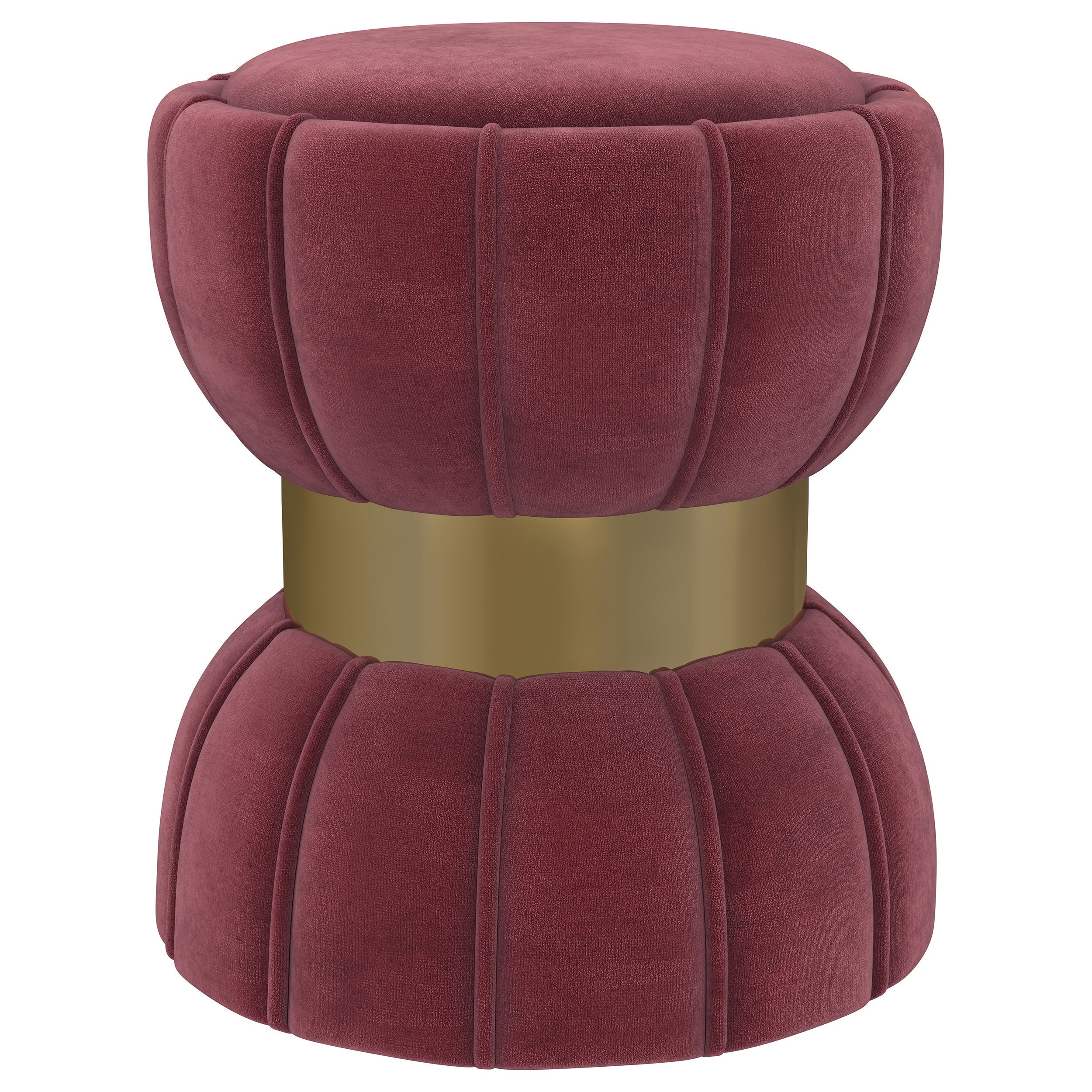 Sora Round Upholstered Ottoman - Image 3