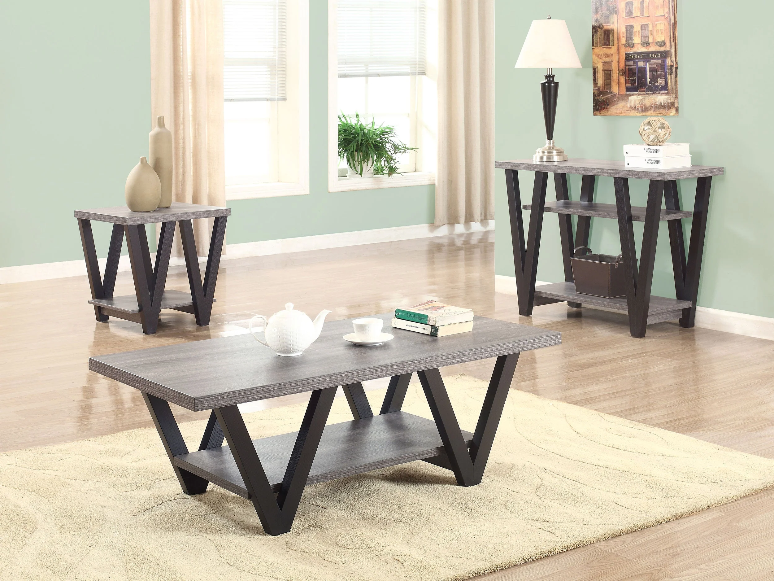 Stevens 2-shelf Engineered Wood Entryway Console Table Grey - Image 5
