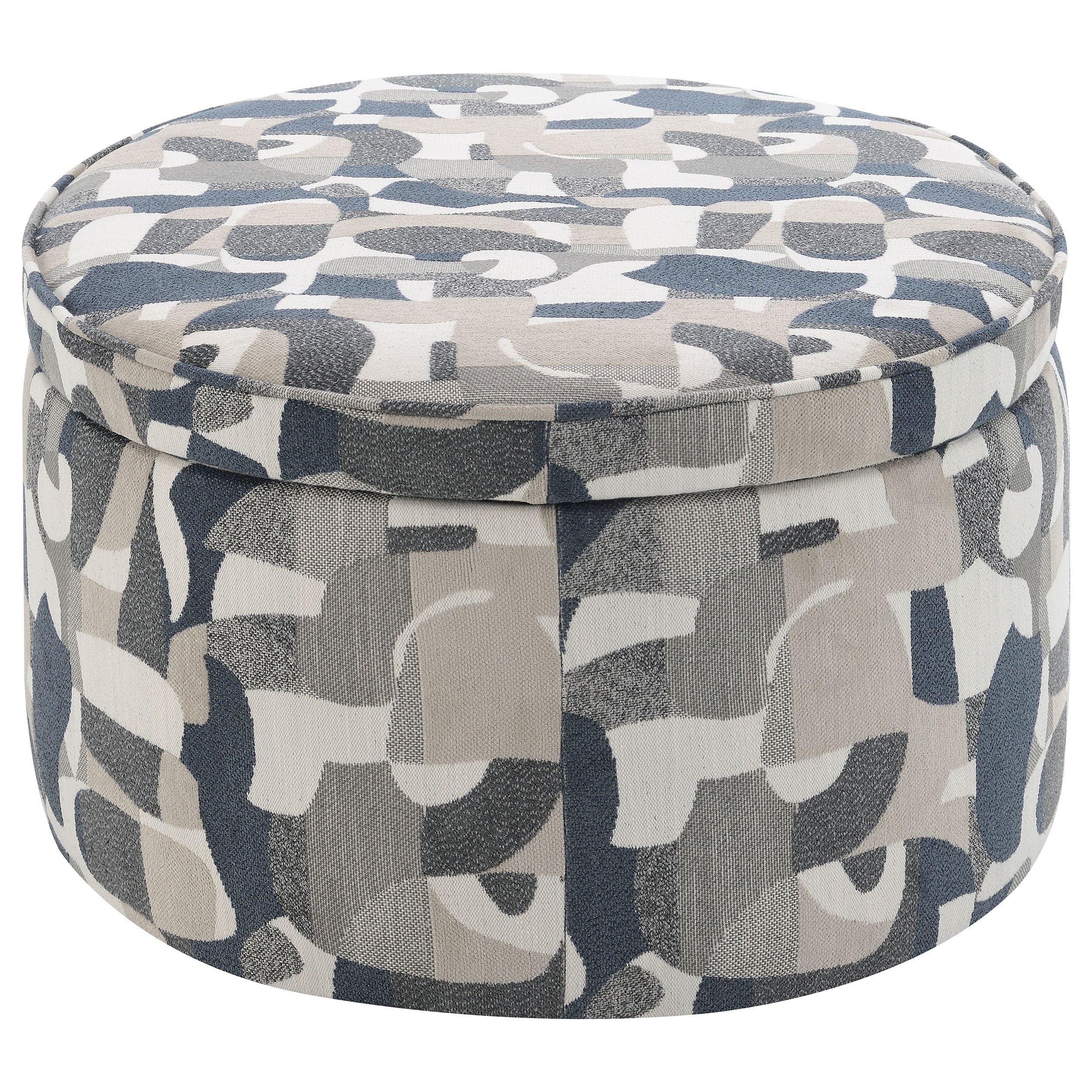 Tomkins Oval Upholstered Storage Ottoman Indigo Blue - Image 8