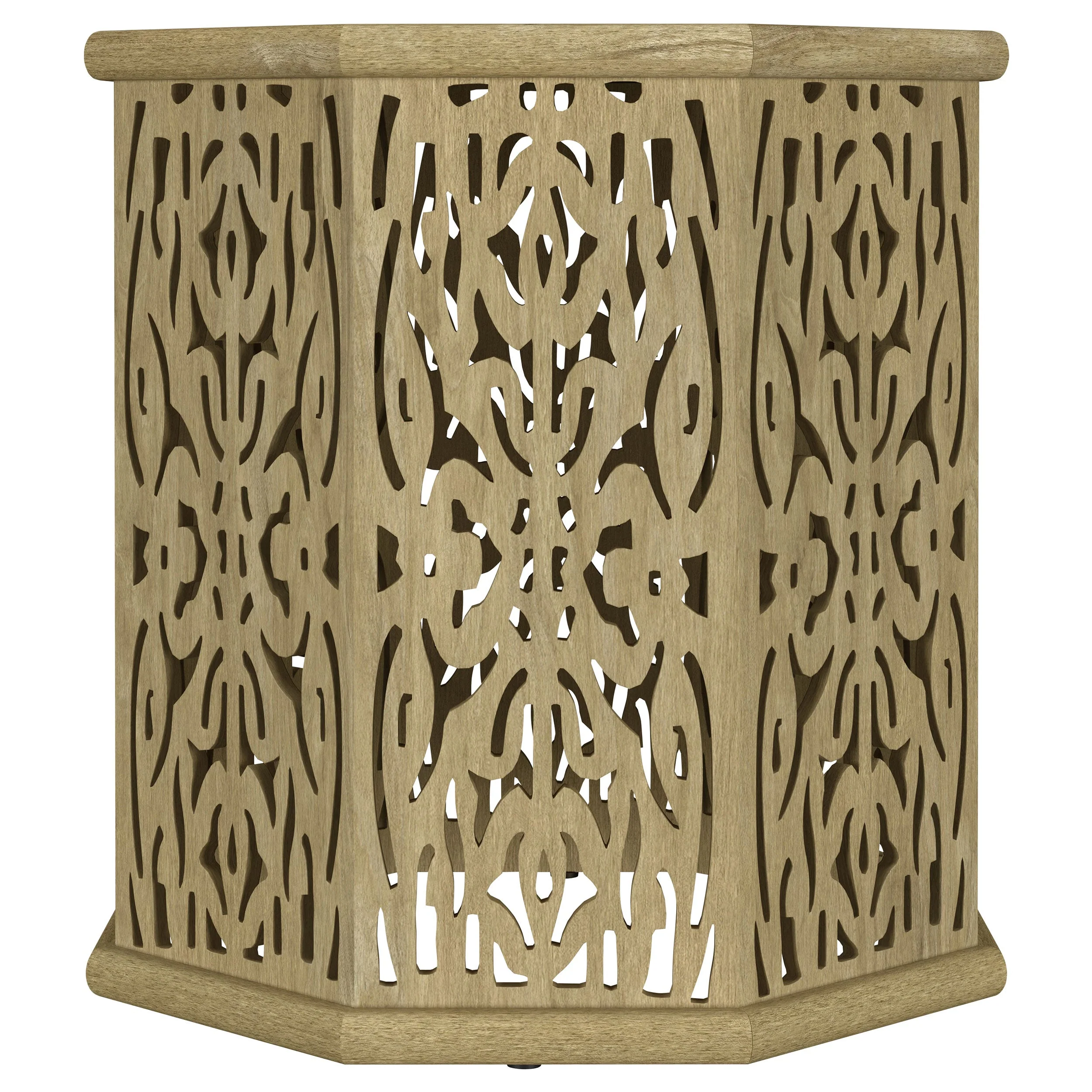 Torres Octagonal Solid Mango Wood Side Table Natural Brown - Image 4