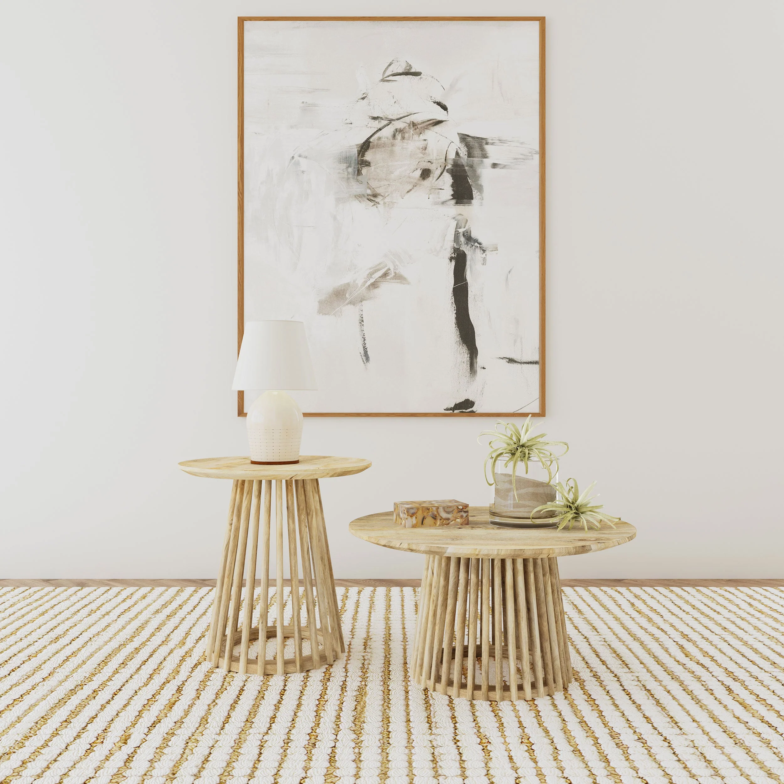 Touhy Round Coffee and End Table Set Natural Mango - Image 3