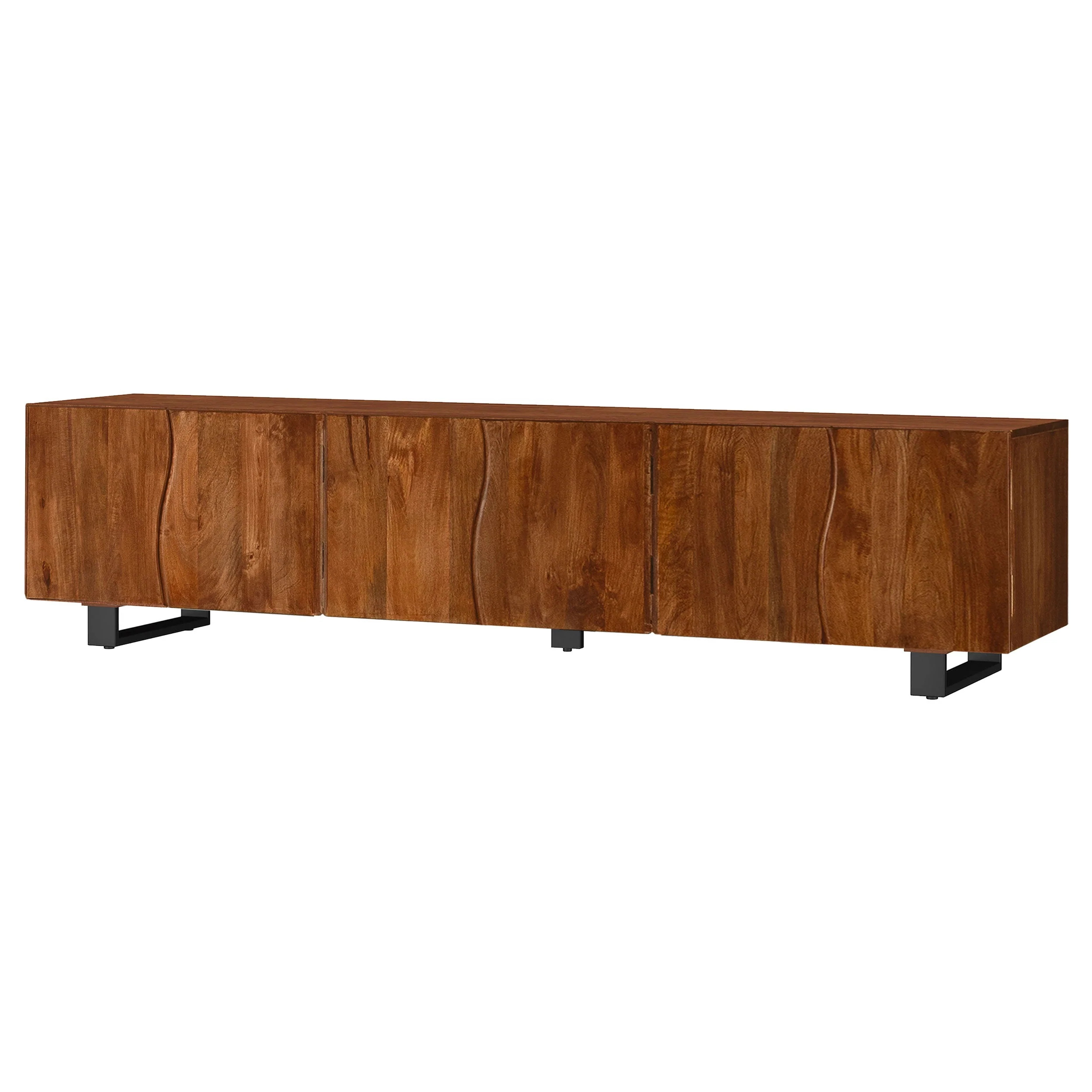 Trask 86-inch Wood TV Stand Media Console Mango Brown - Image 6