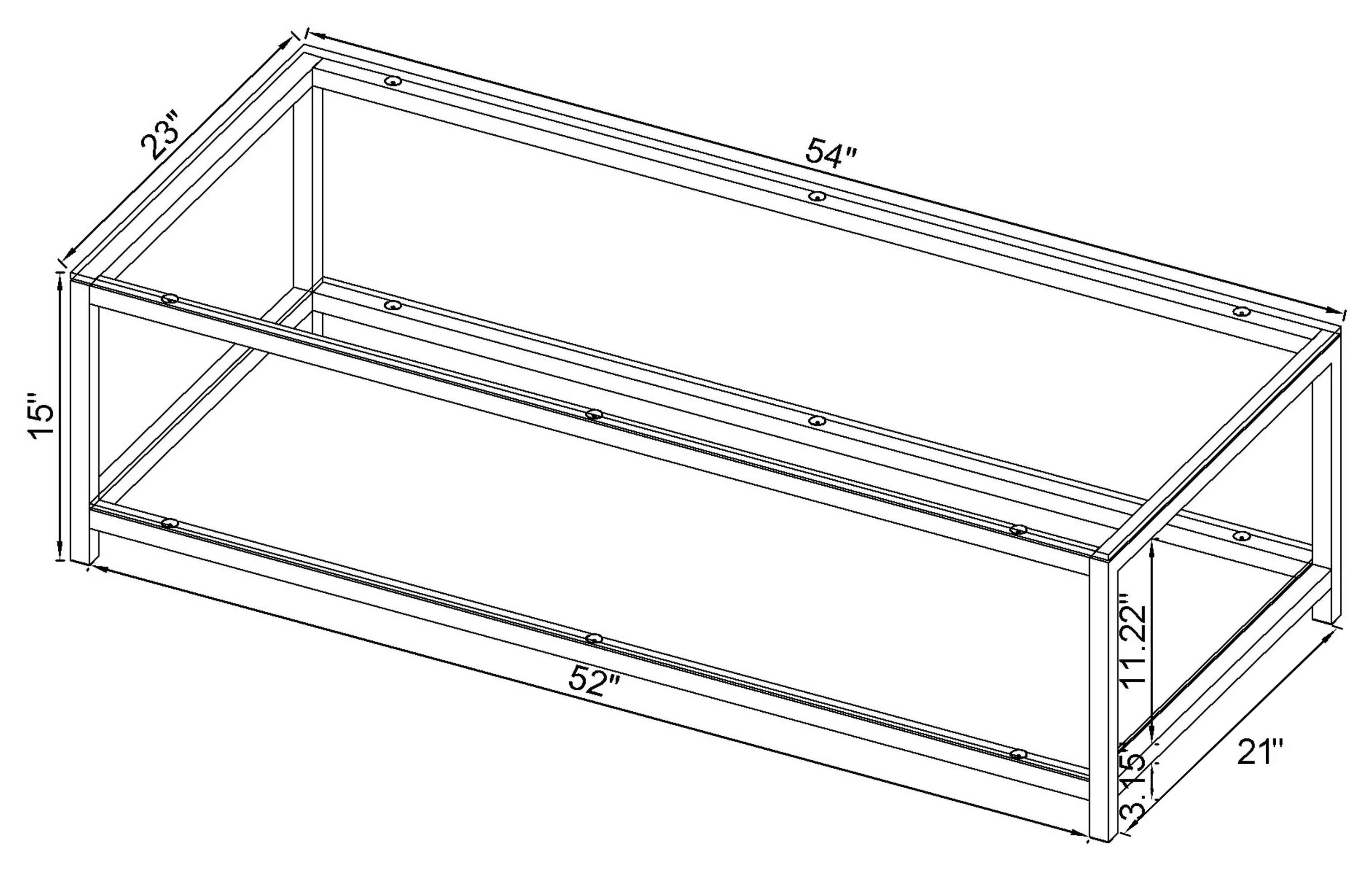 Trini 1-shelf Glass Top Coffee Table Black Nickel - Image 4