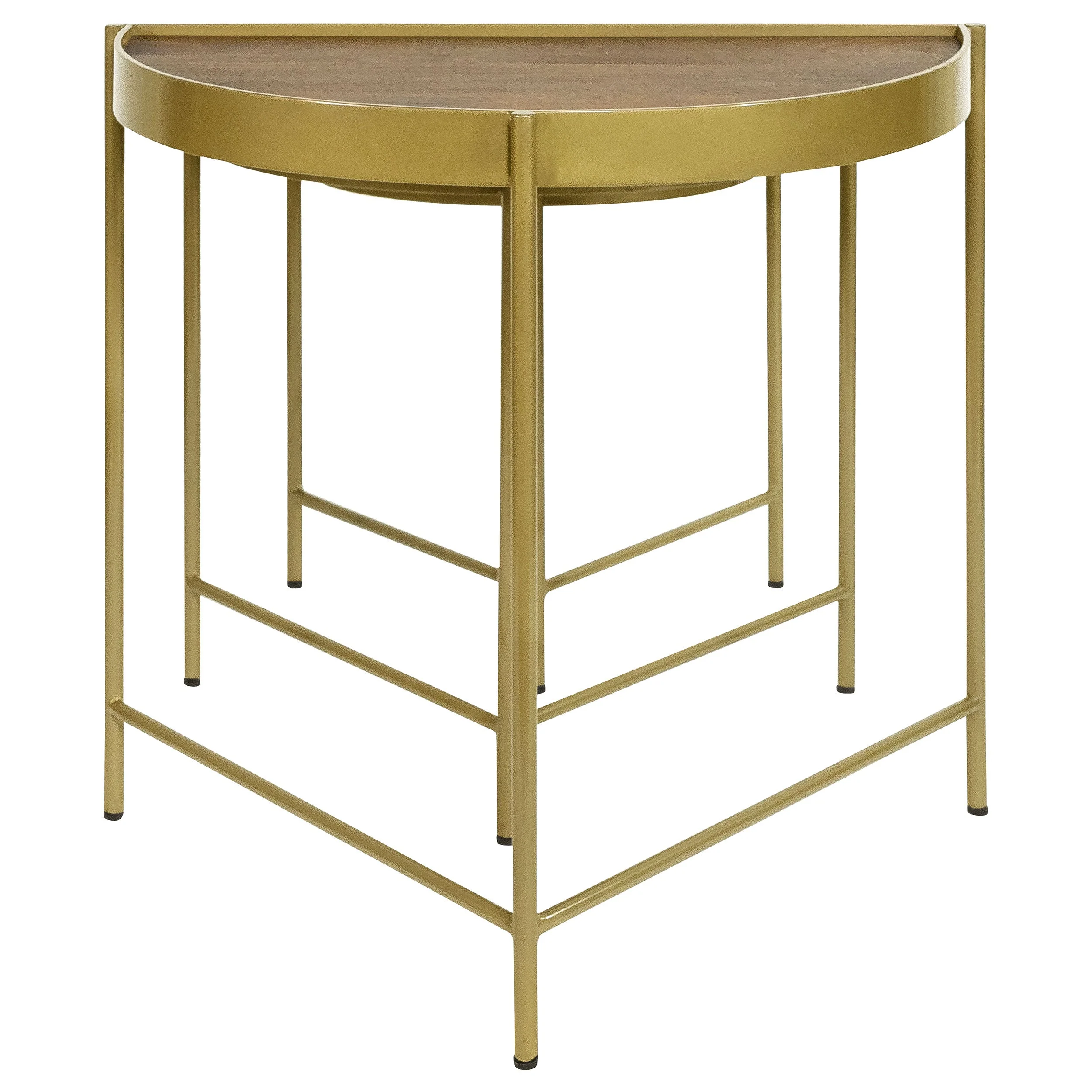 Tristen 3-Piece Demilune Nesting Table Brown and Gold - Image 4