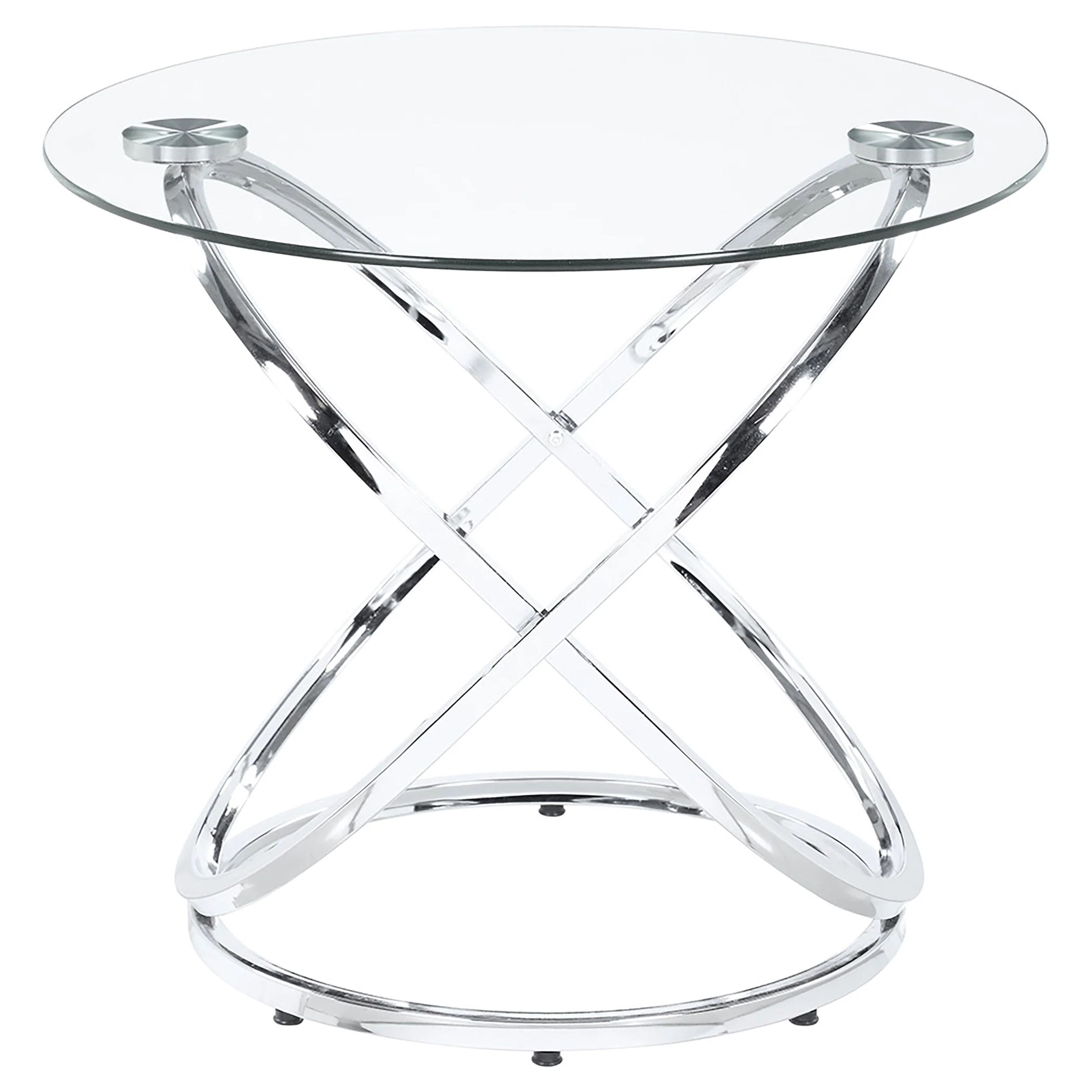 Warren 3-piece Oval Glass Top Coffee Table Set Chrome - Image 8