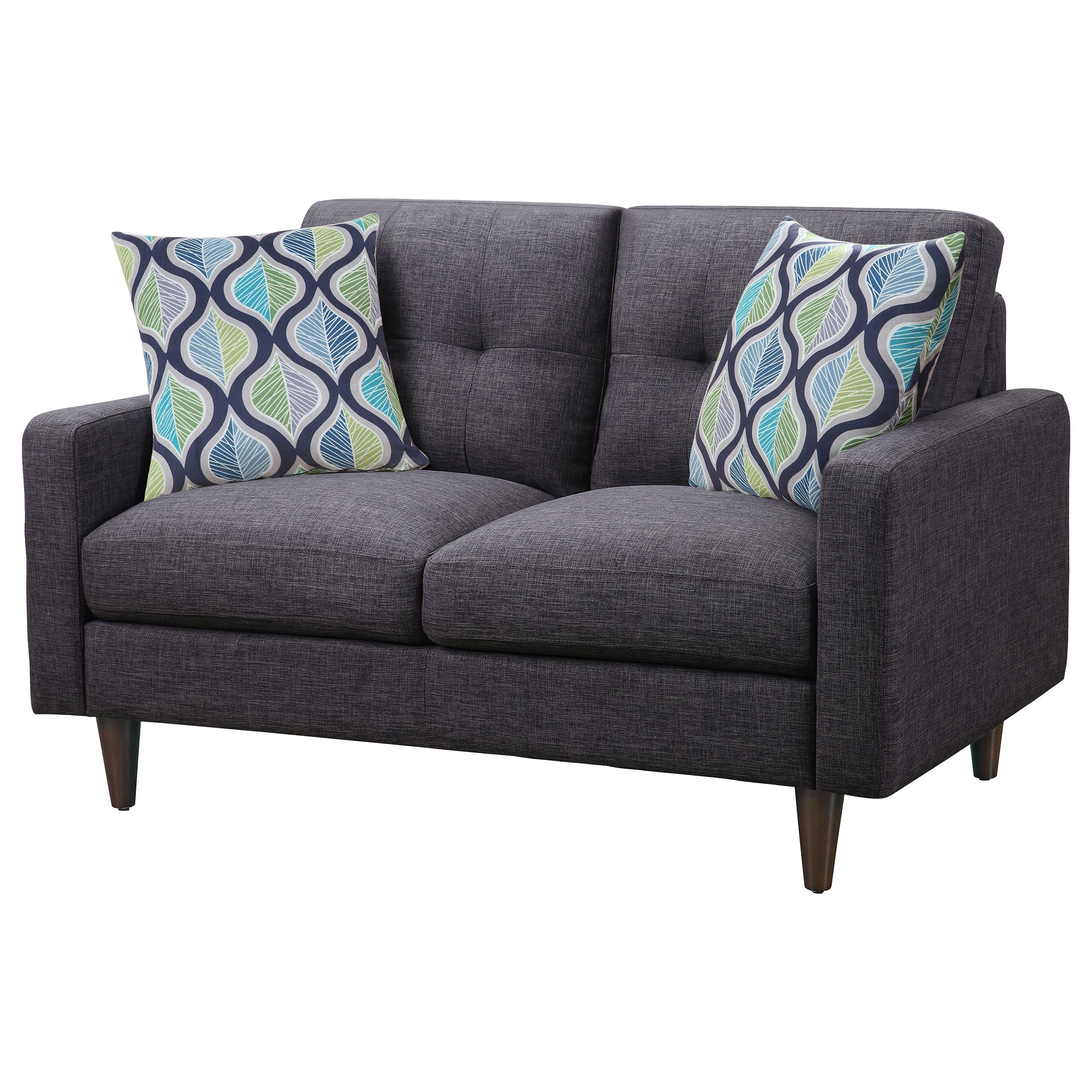 Watsonville Upholstered Track Arm Tufted Loveseat Grey - Image 5