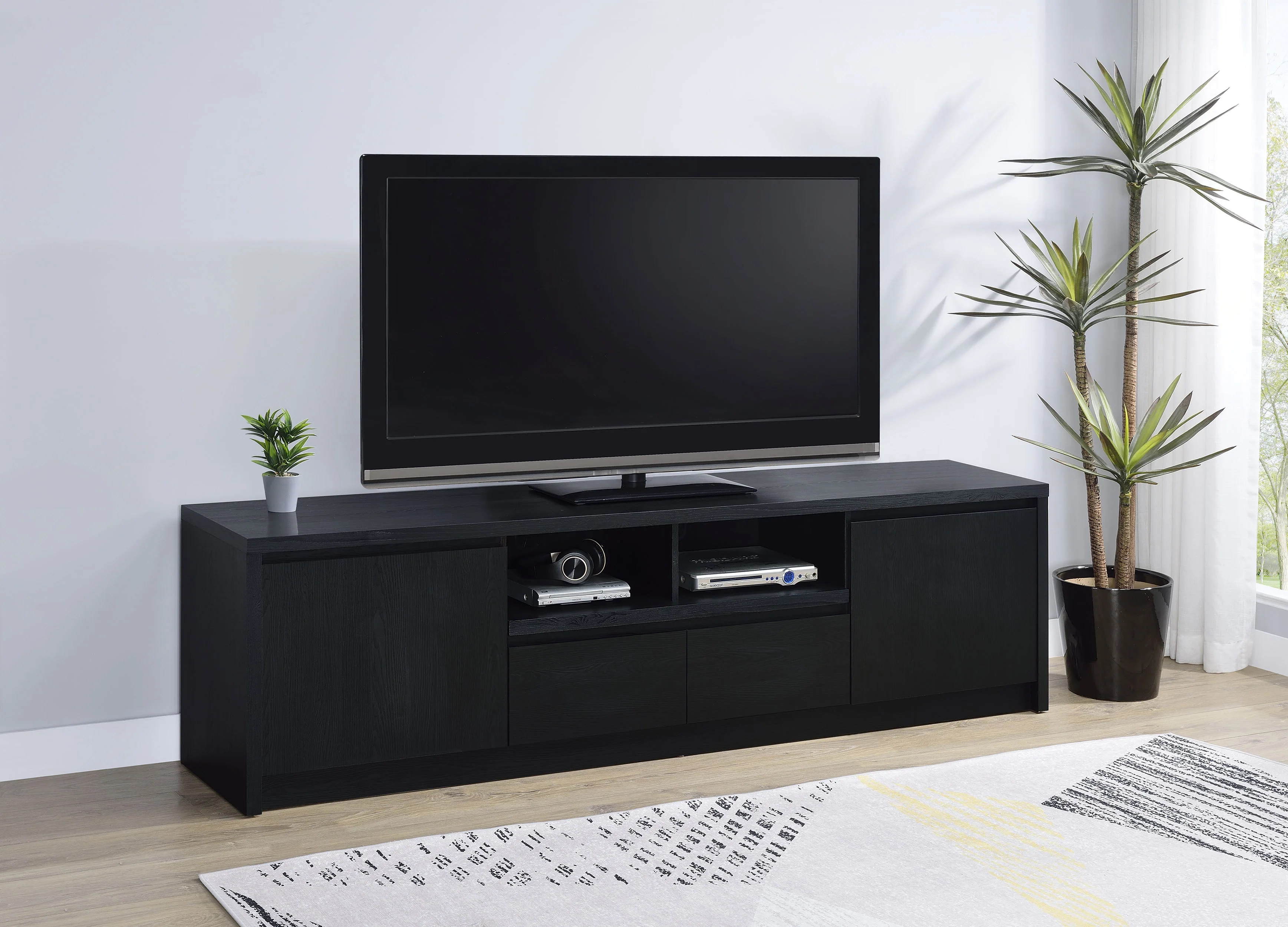 Winfield 78-inch 2-door TV Stand Media Console Black - Image 3