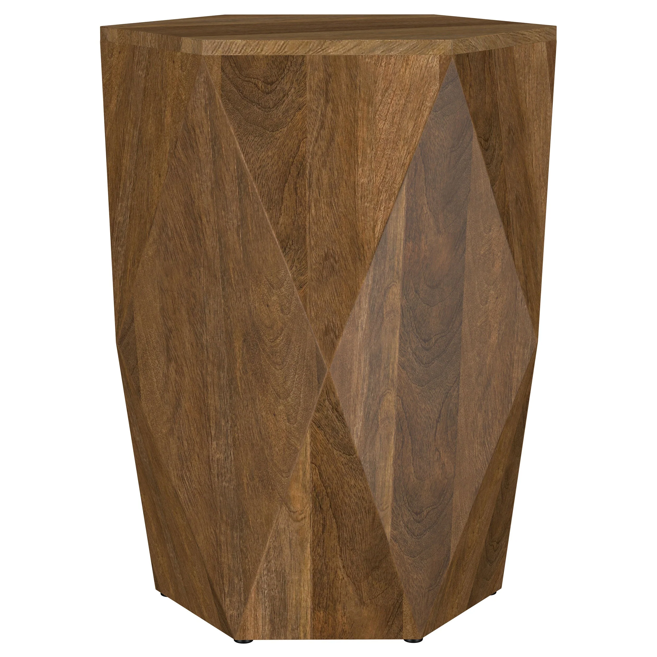 Zalika Hexagonal Solid Mango Wood End Table Natural - Image 2